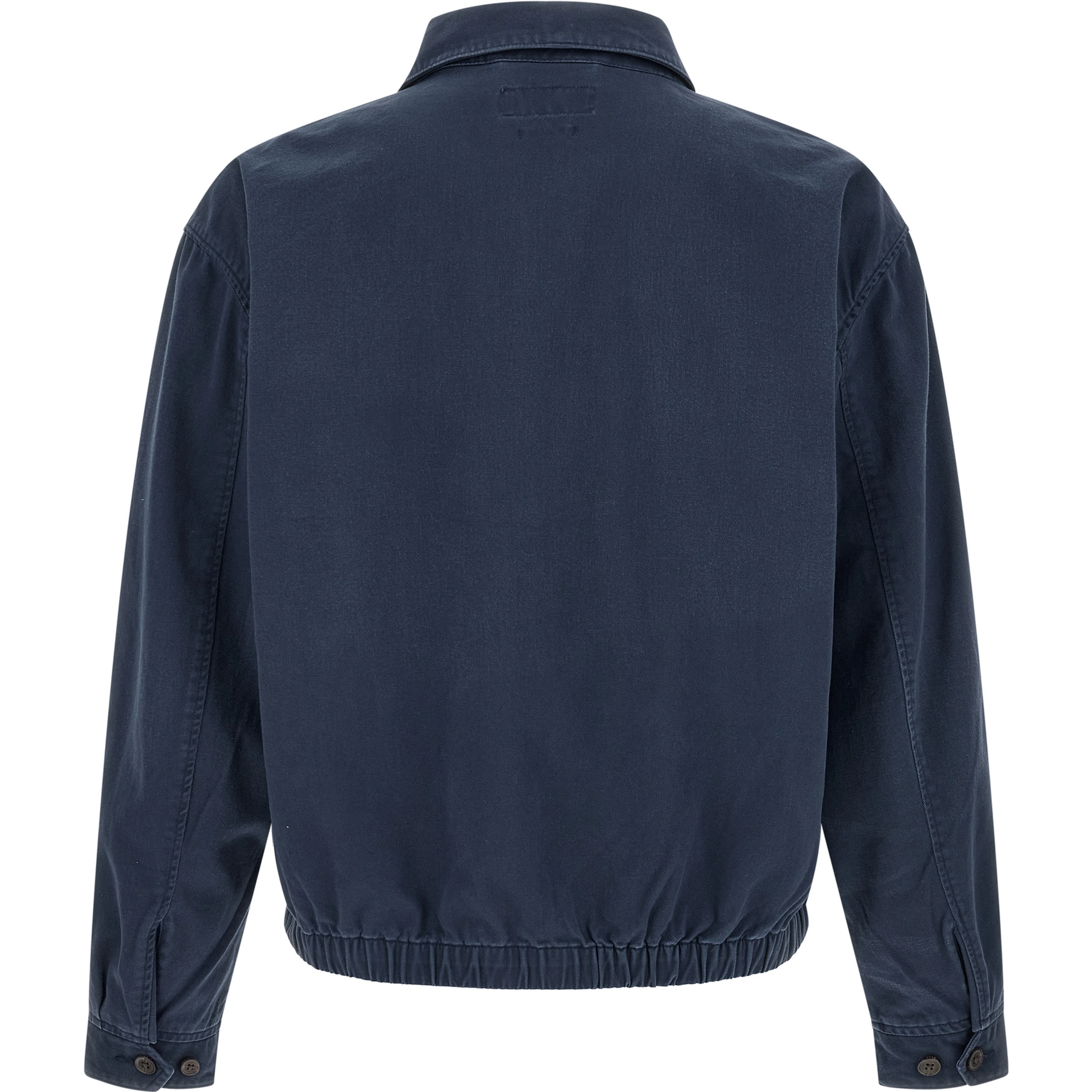 Blue Cotton Full-Length Jacket