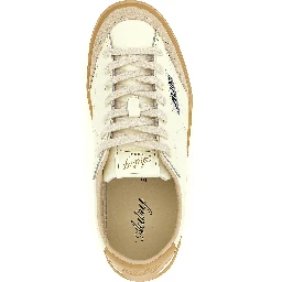 Beige Cowhide Low Top Sneakers