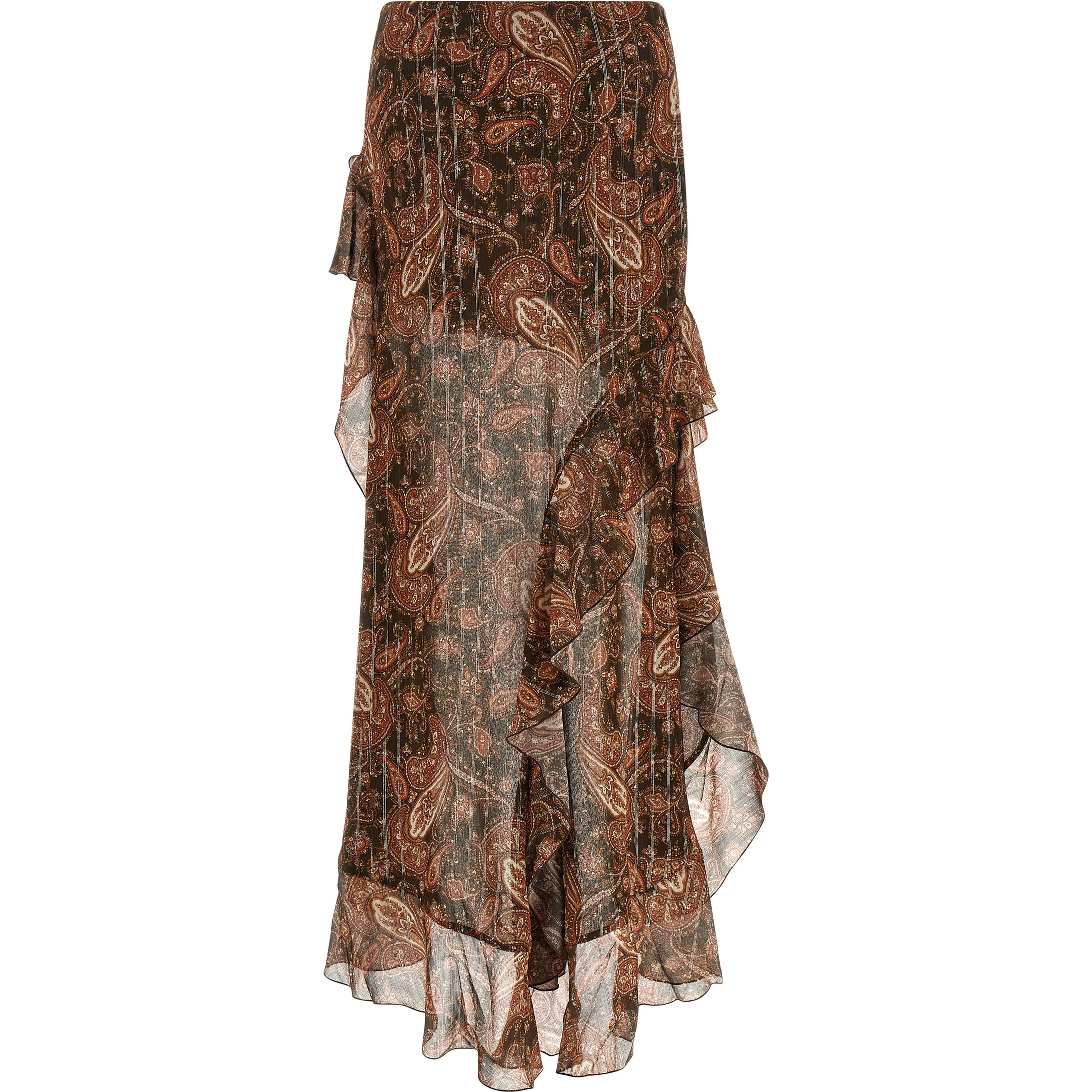 Brown Viscose Mini Skirt