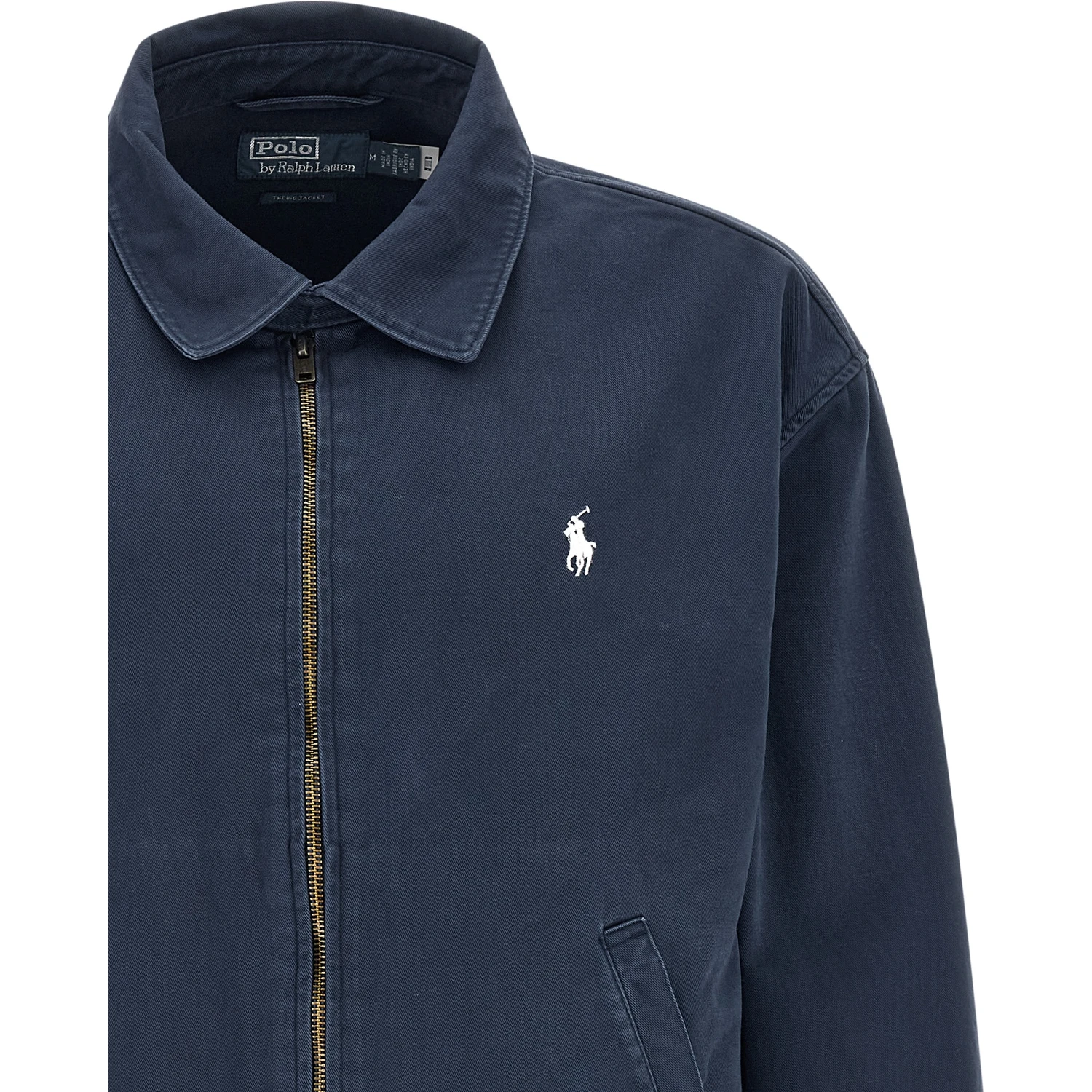 Blue Cotton Full-Length Jacket