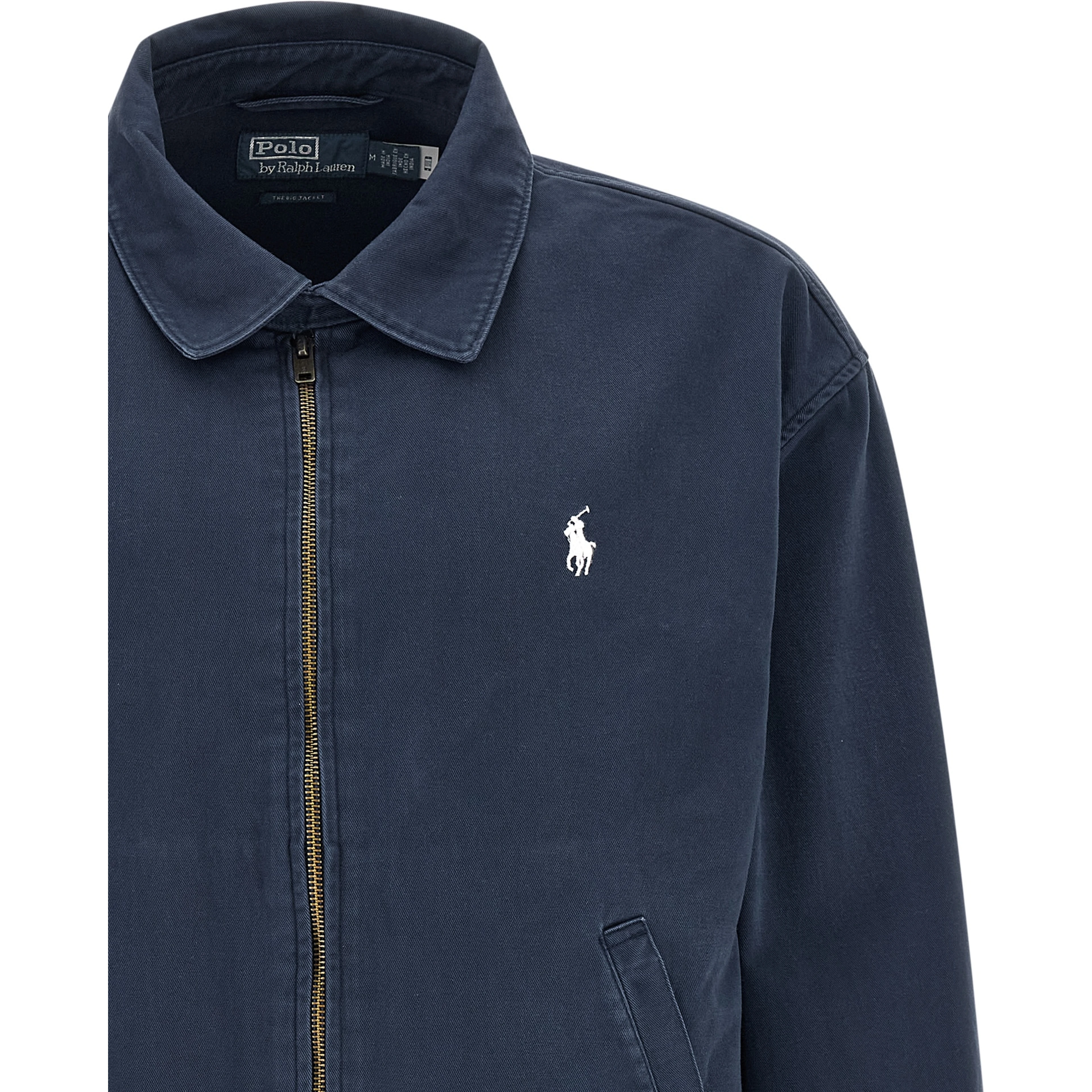 Blue Cotton Full-Length Jacket