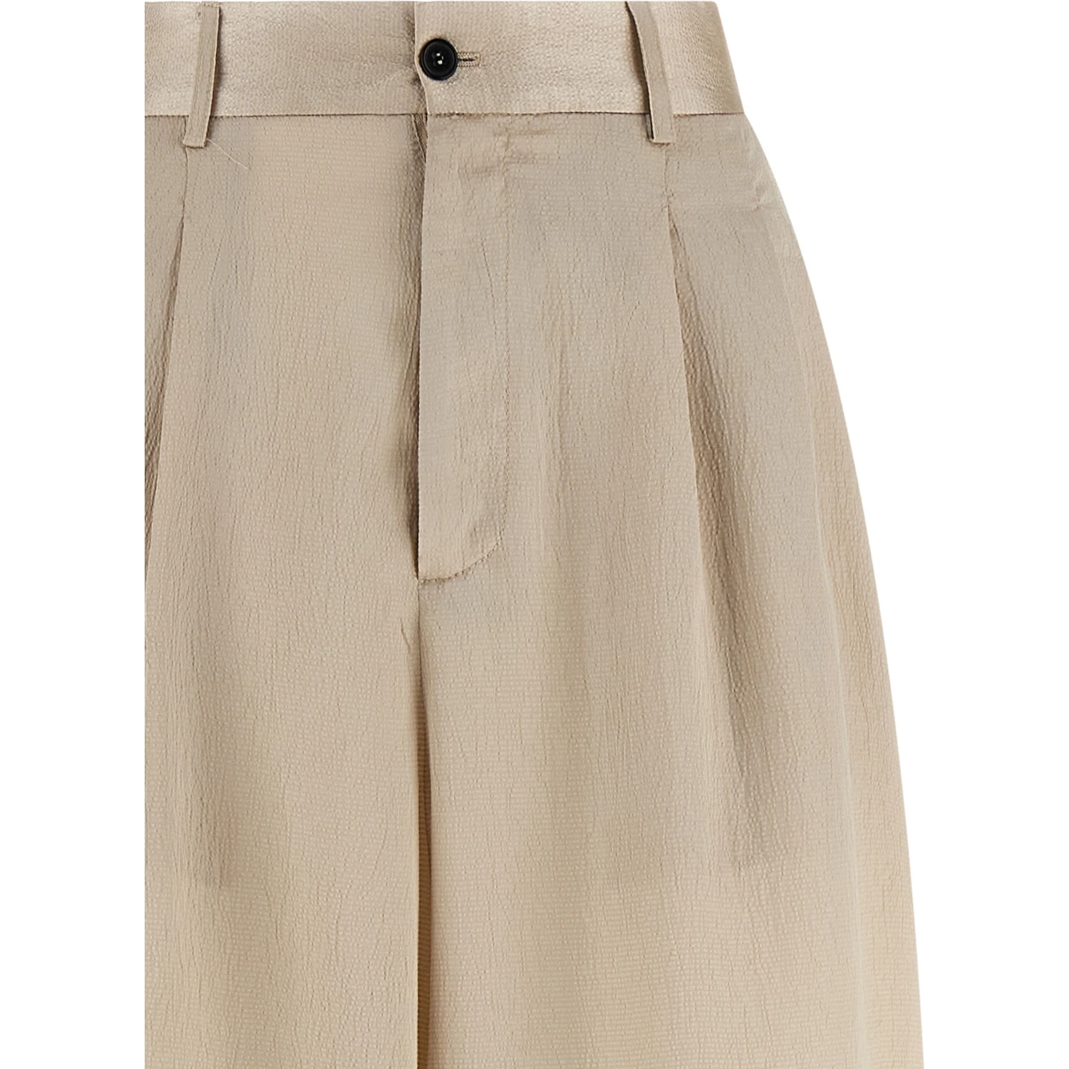 Beige Polyester Casual Pants