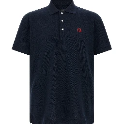 Blue Cotton Polo Shirt