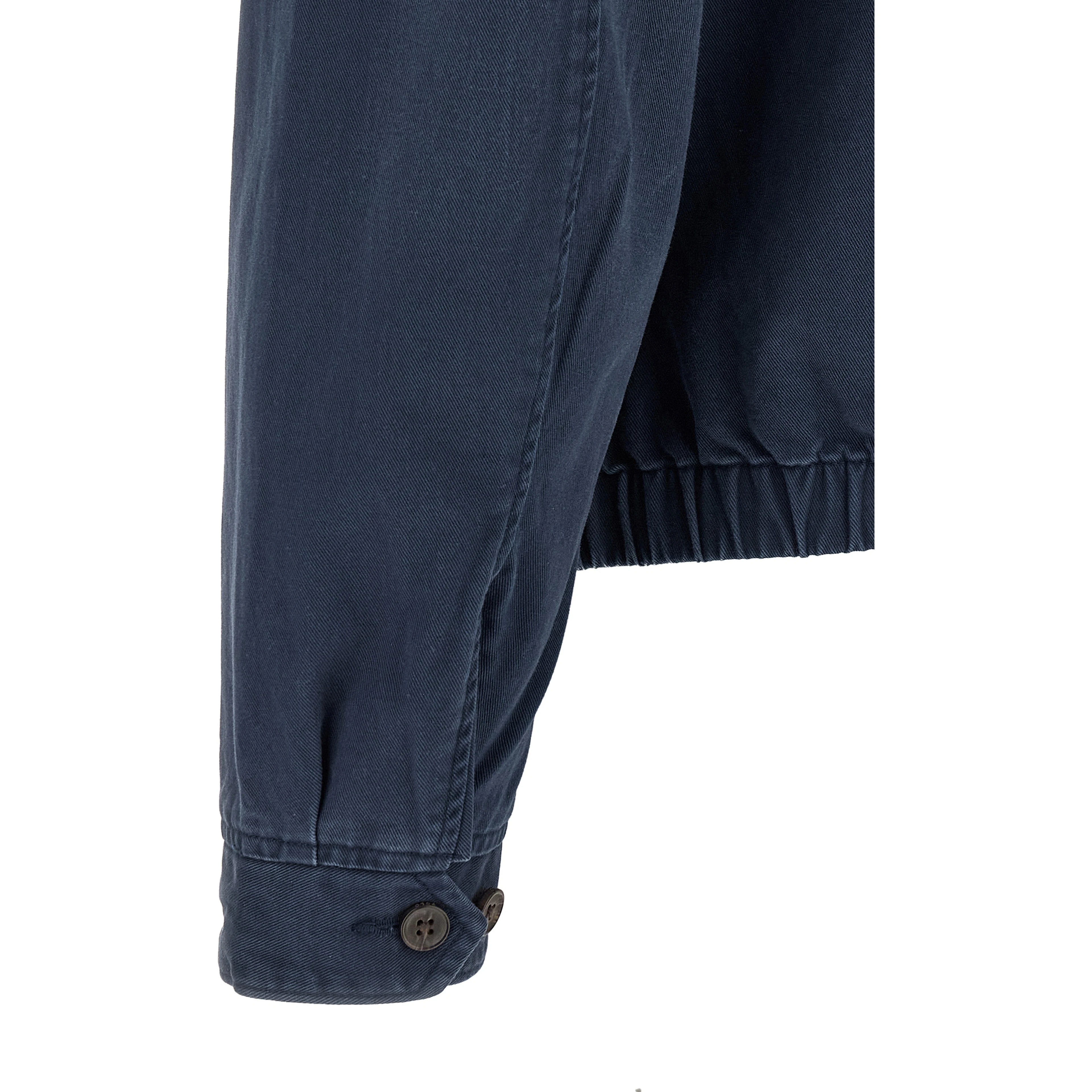 Blue Cotton Full-Length Jacket