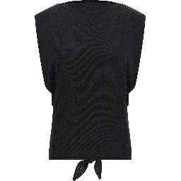Black Paper Sleeveles T-Shirt