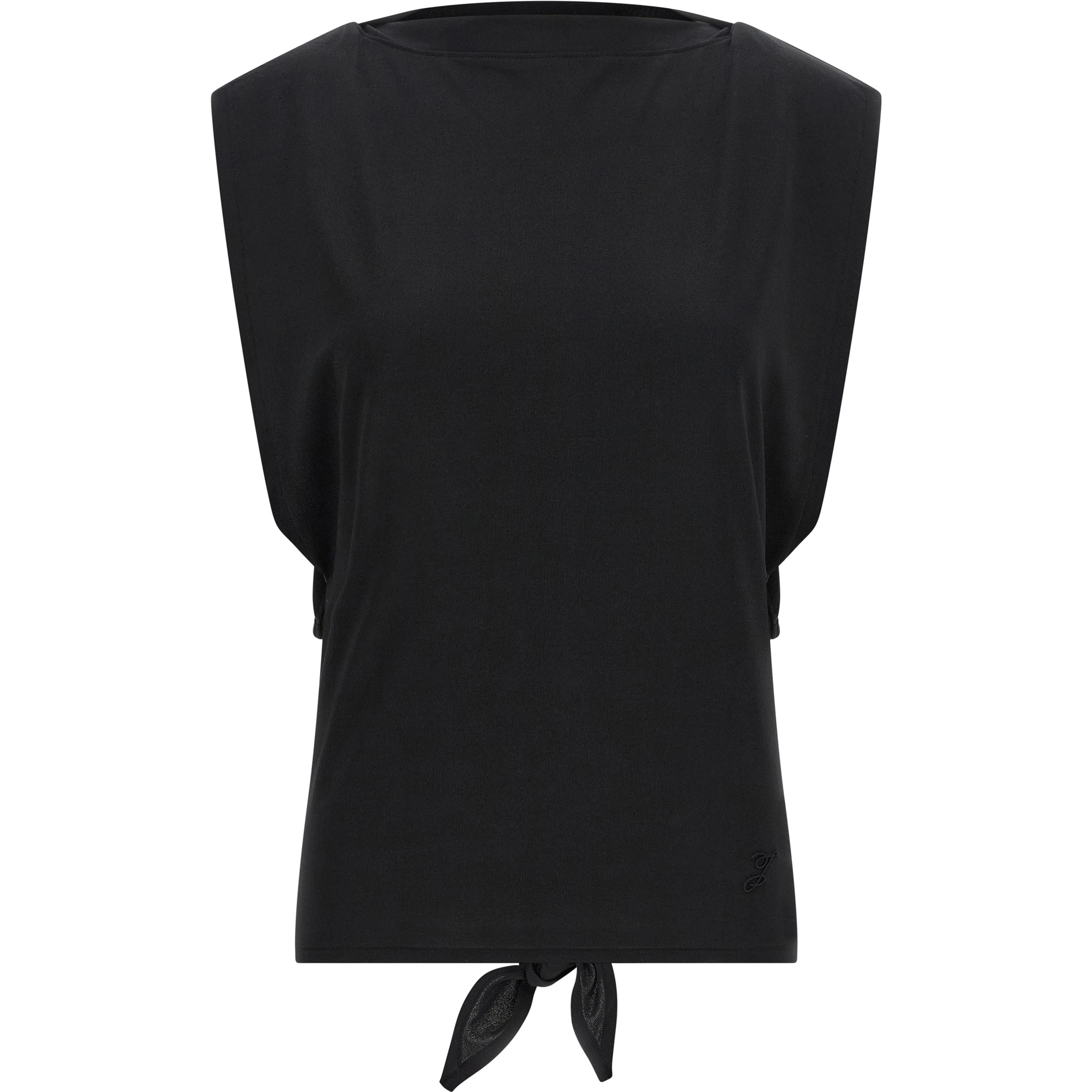Black Paper Sleeveles T-Shirt