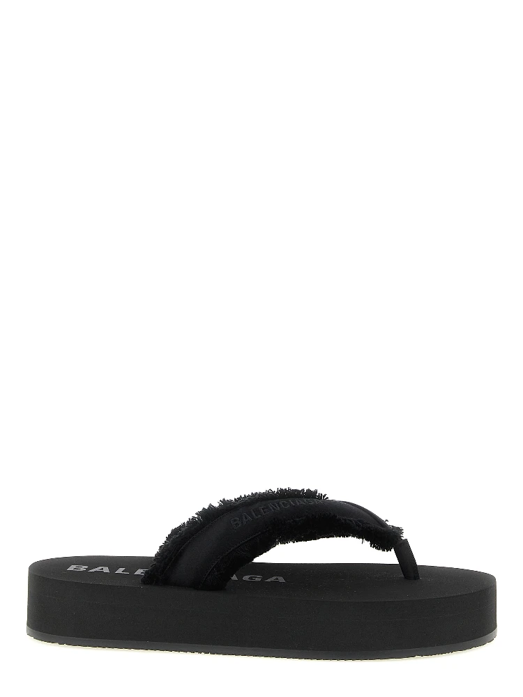 Black Viscose Slides