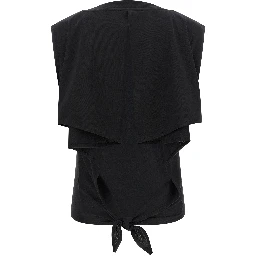 Black Paper Sleeveles T-Shirt