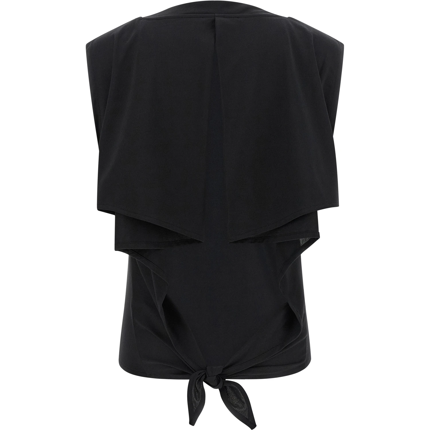 Black Paper Sleeveles T-Shirt