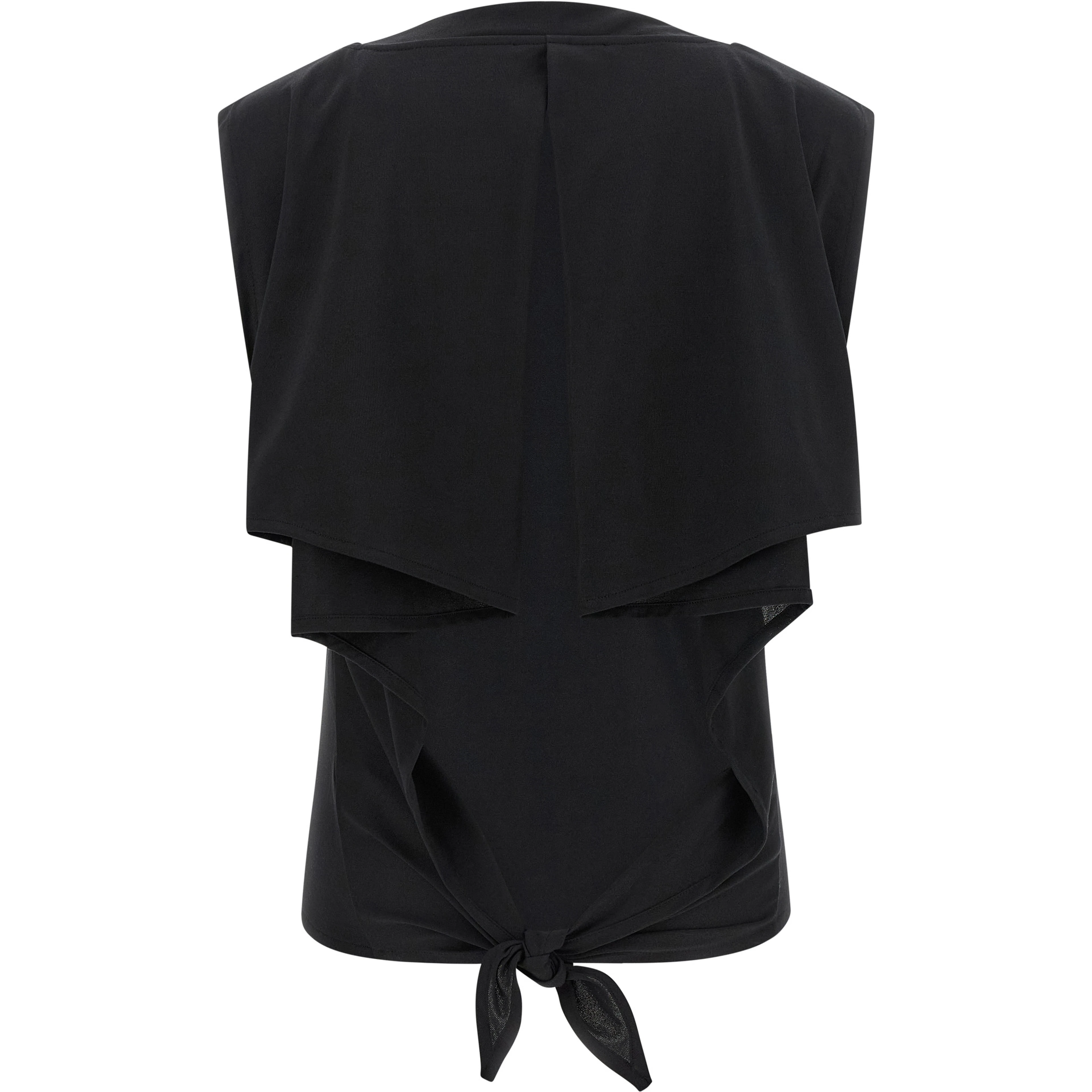 Black Paper Sleeveles T-Shirt