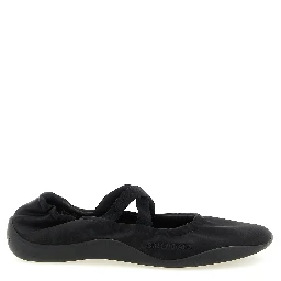 Black Polyester Ballet Flats