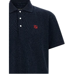 Blue Cotton Polo Shirt