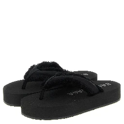 Black Viscose Slides