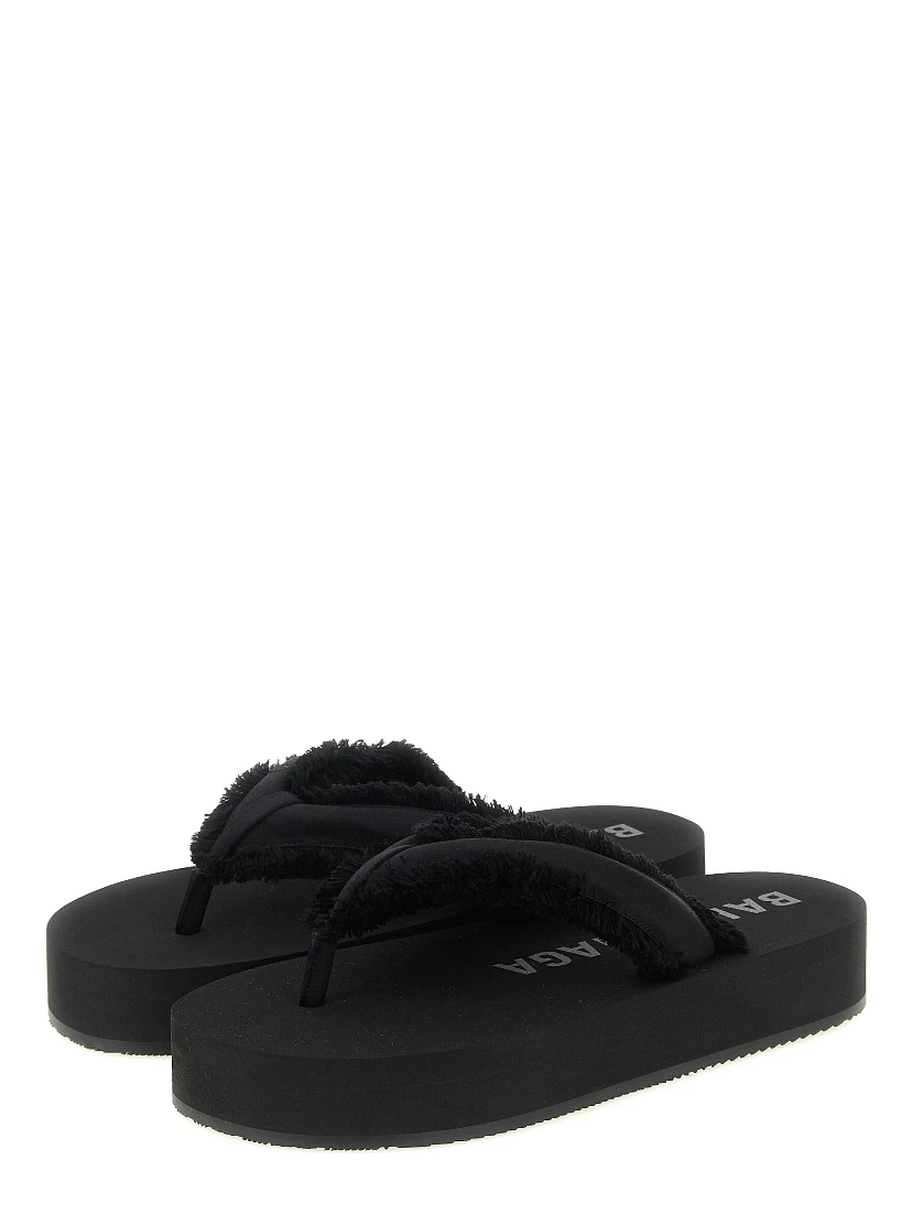Black Viscose Slides