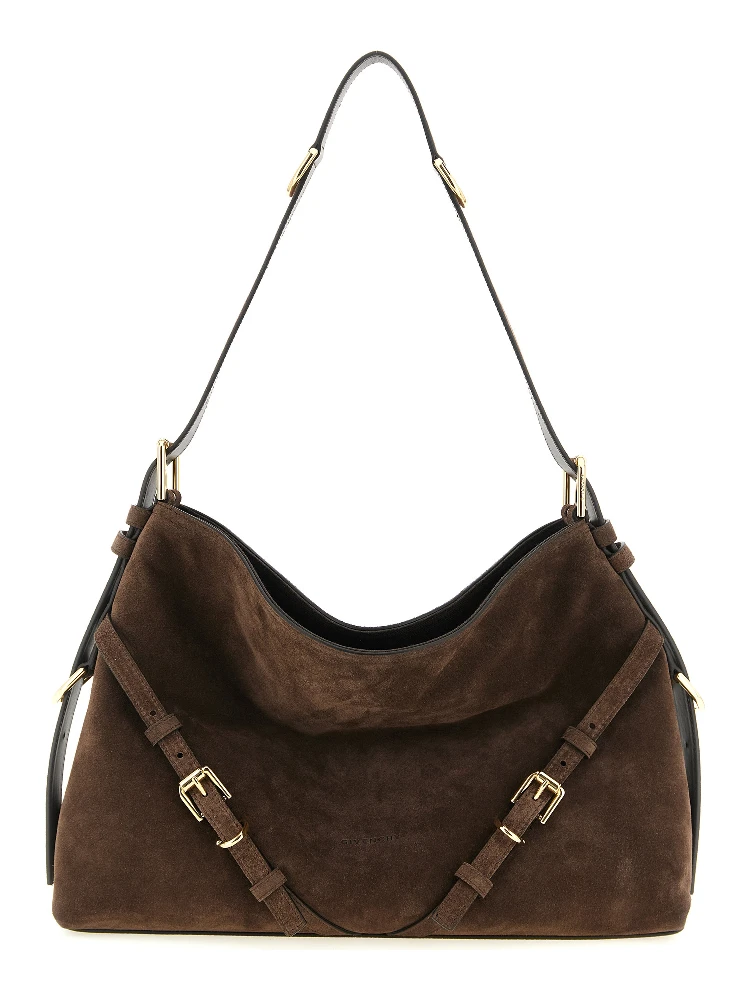 Brown Calfskin Shoulder Bag