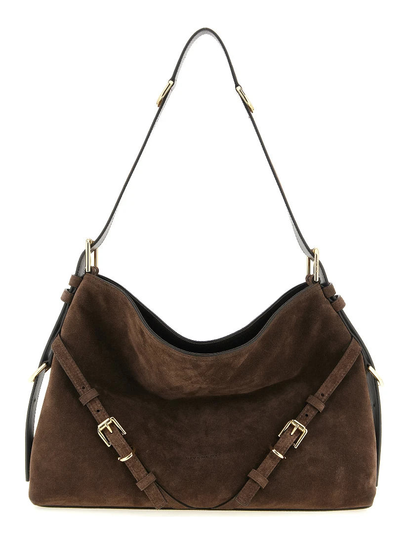 Brown Calfskin Shoulder Bag