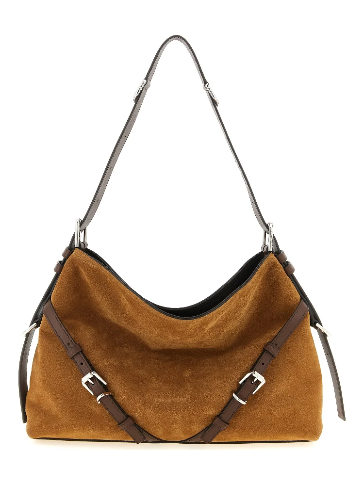 Brown Calfskin Shoulder Bag
