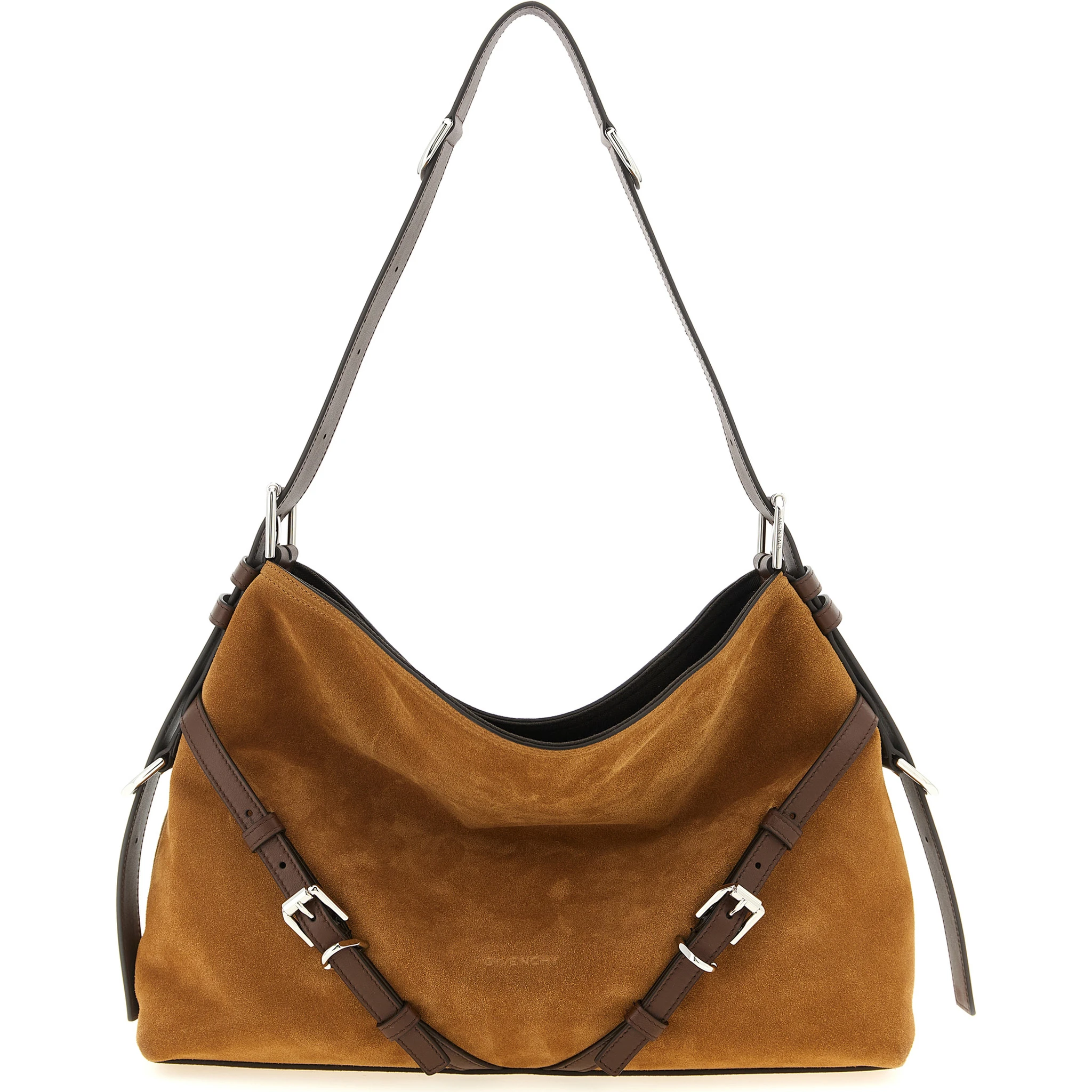 Brown Calfskin Shoulder Bag