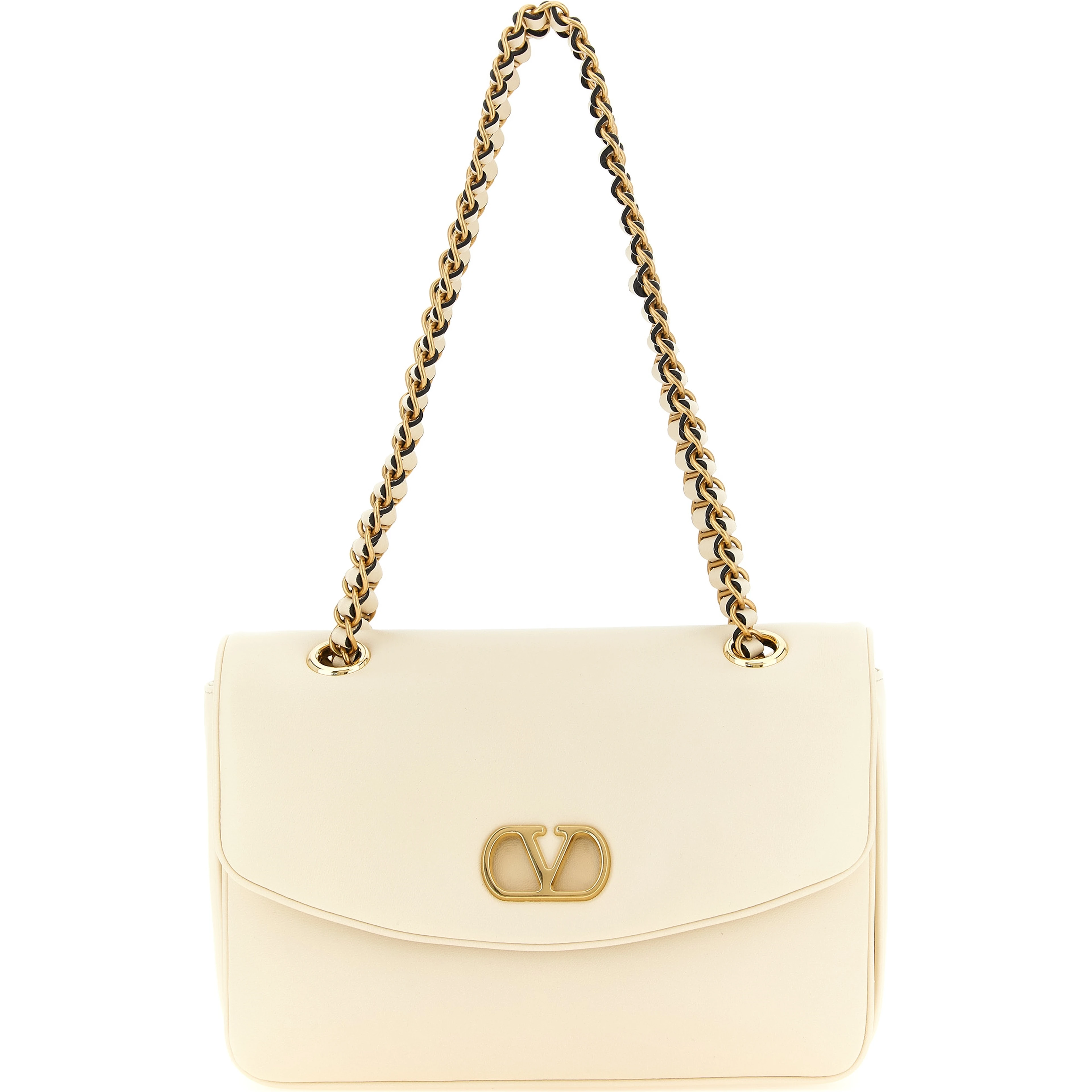 White Lamb Leather Shoulder Bag