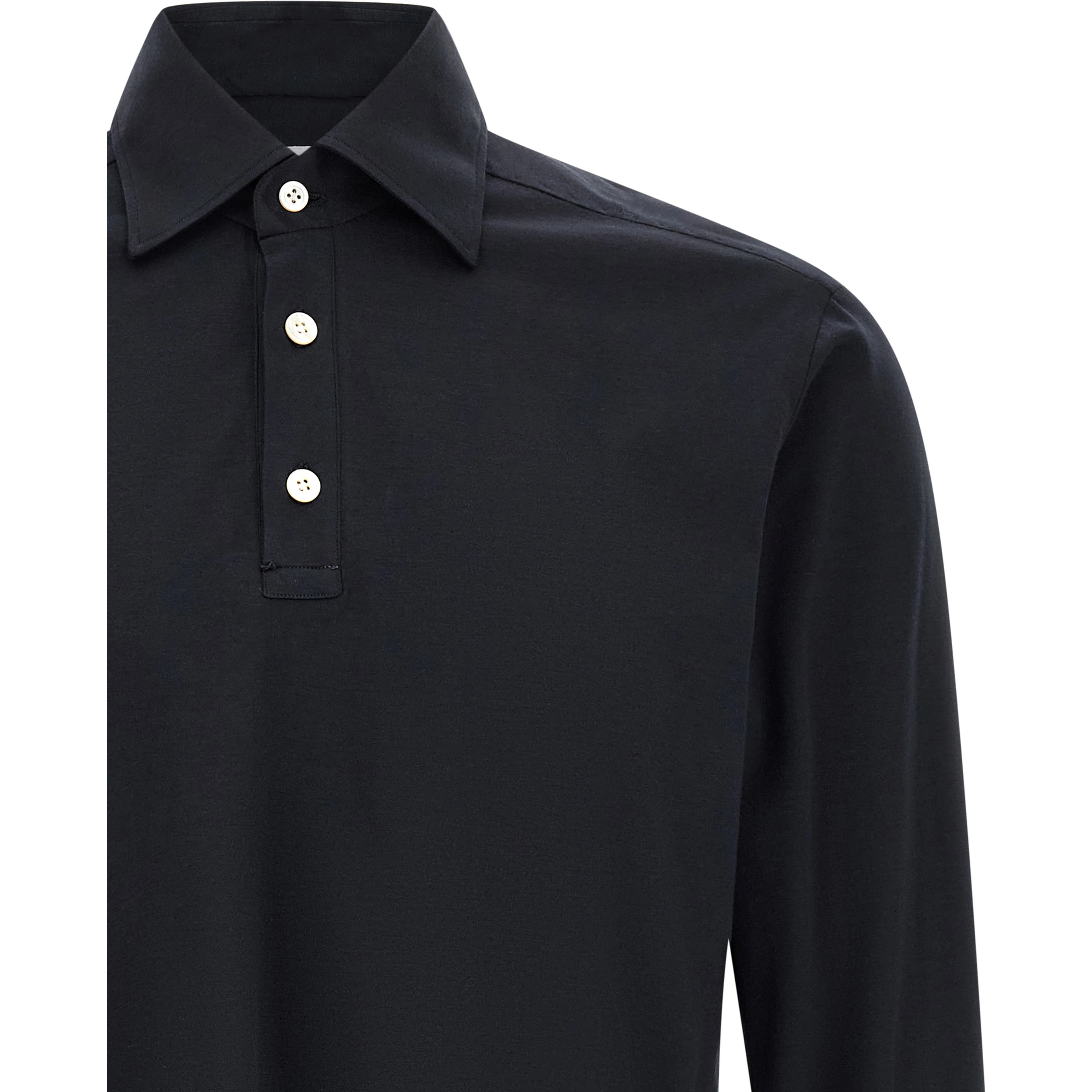 Blue Cotton Polo Shirt