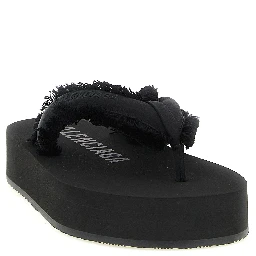 Black Viscose Slides