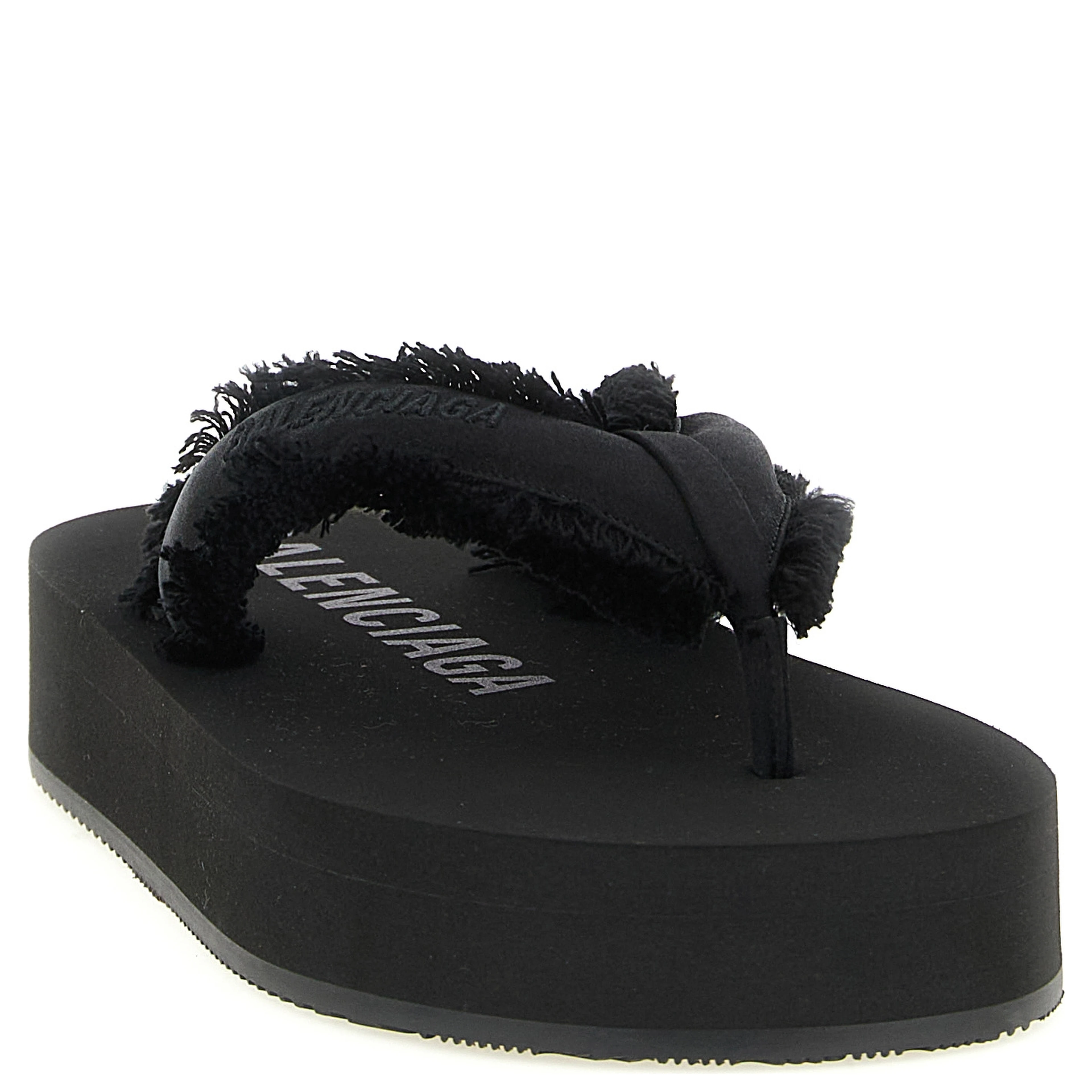 Black Viscose Slides