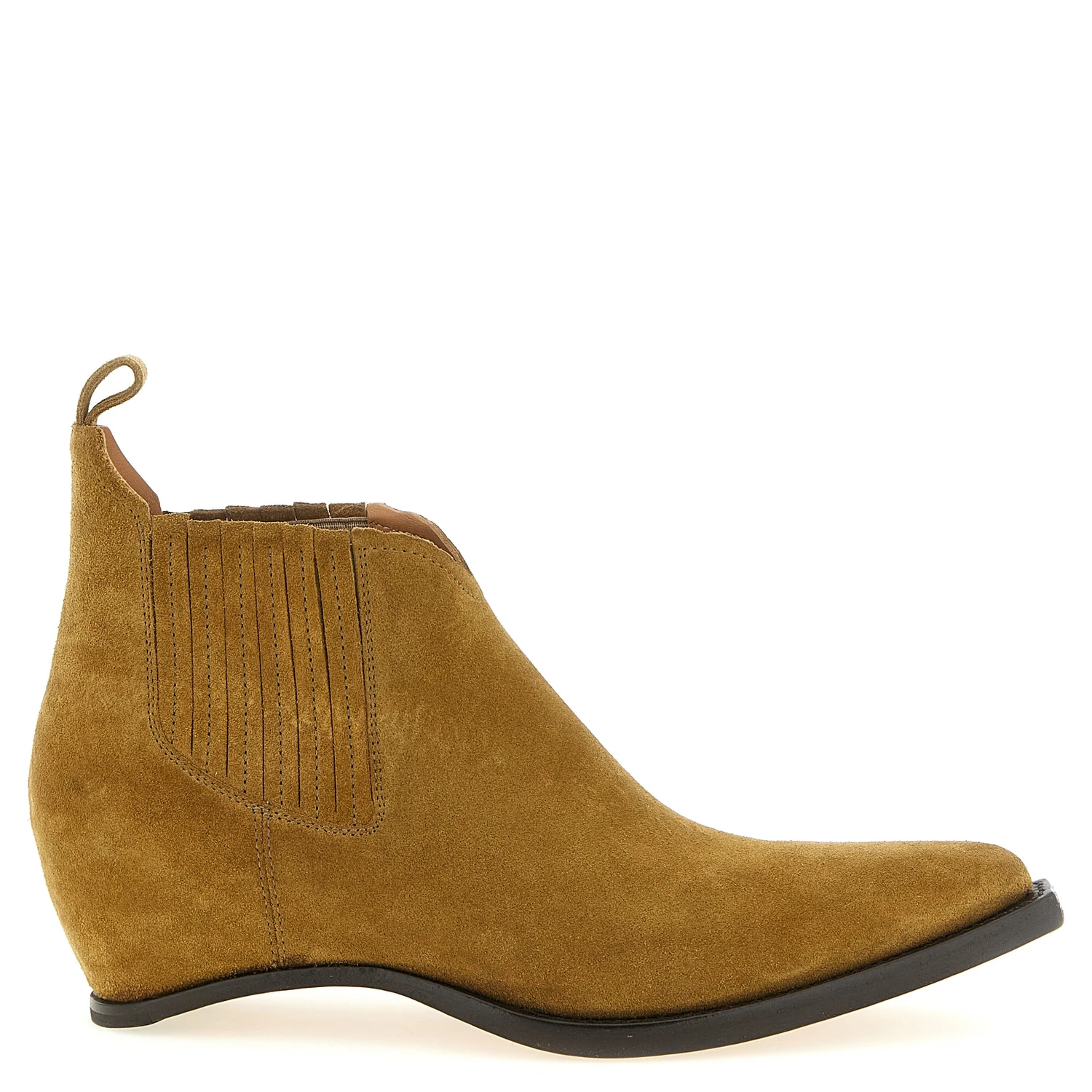 Brown Bovine Leather Ankle Boots
