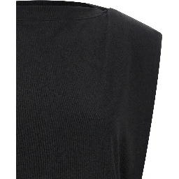 Black Paper Sleeveles T-Shirt