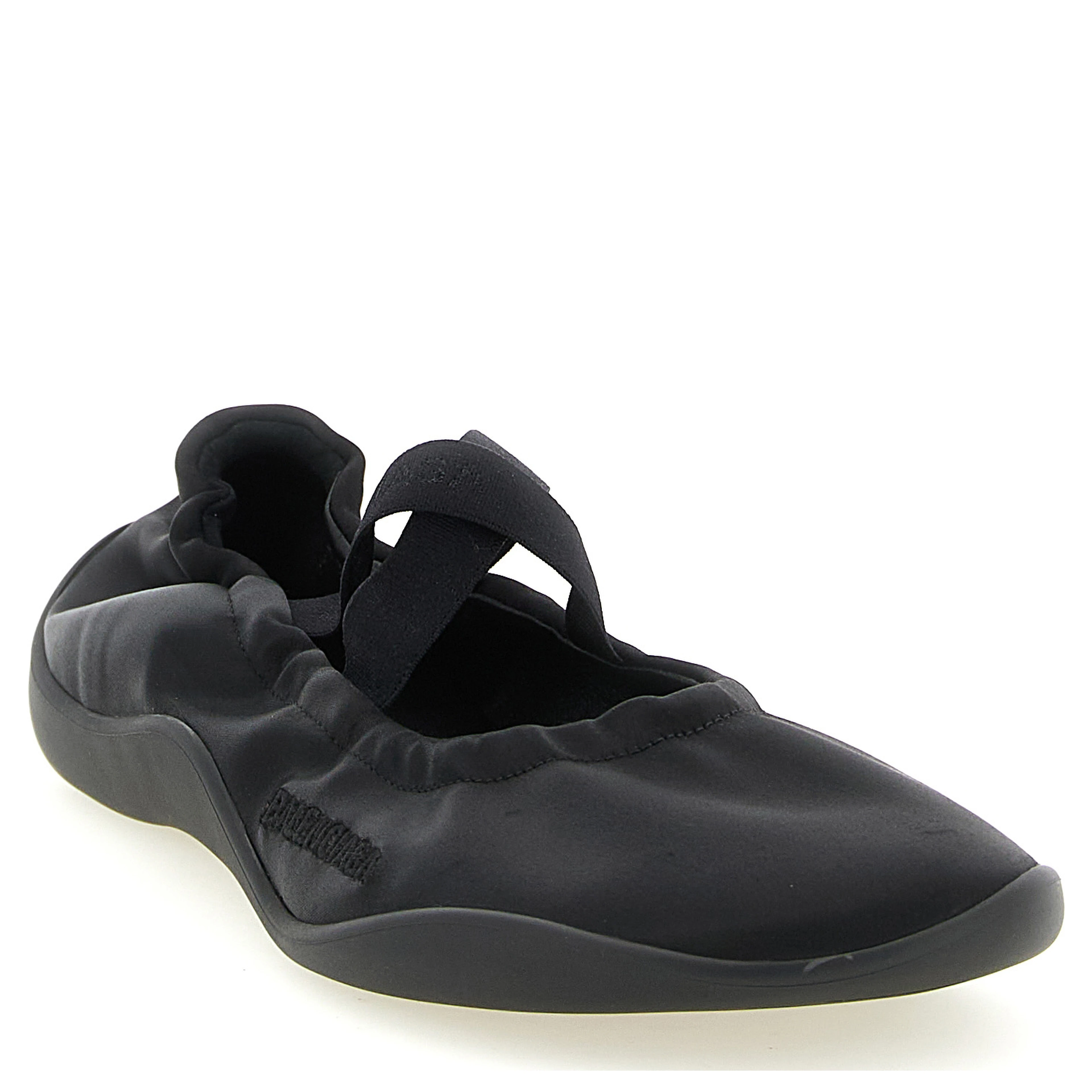 Black Polyester Ballet Flats