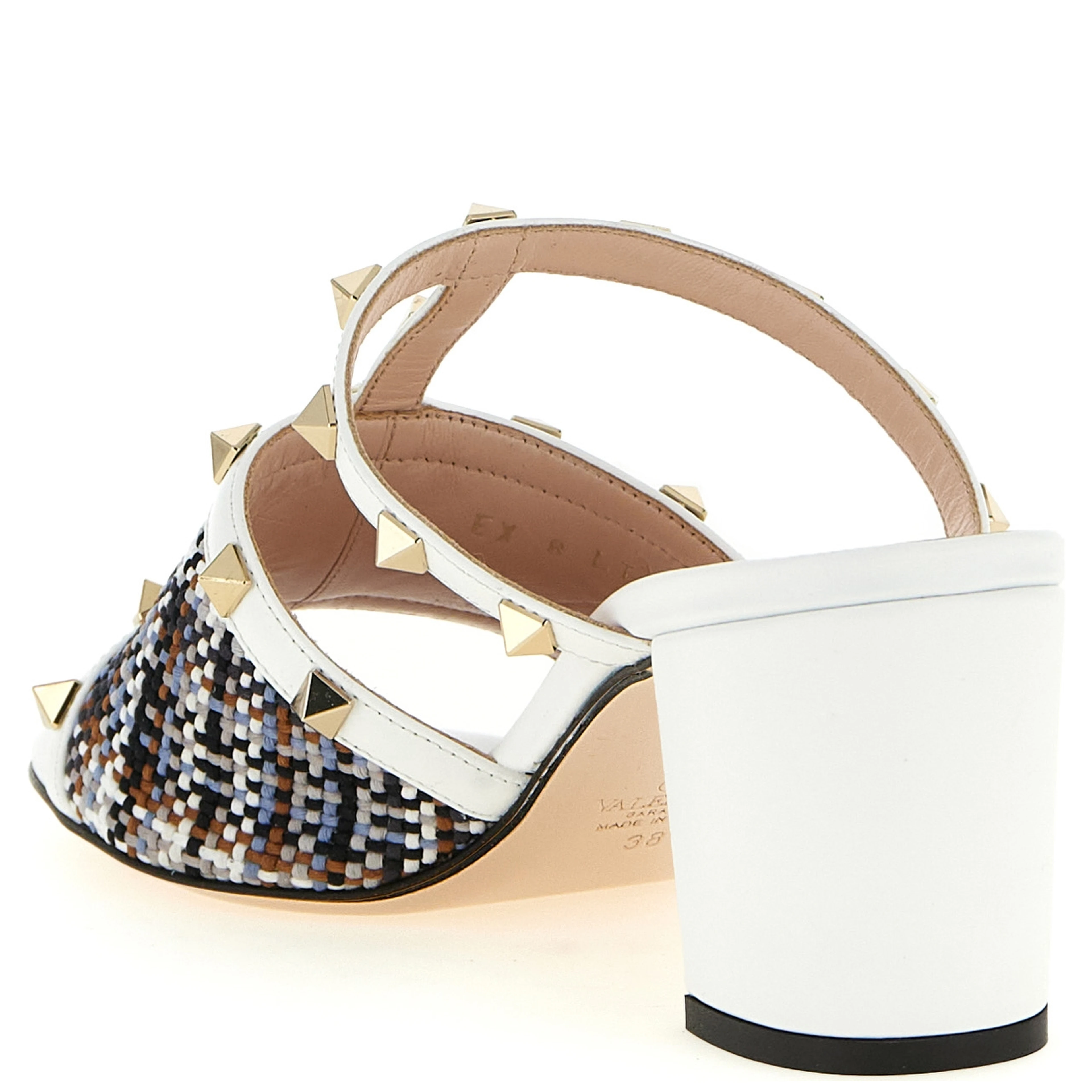White Polyester Platform Sandals