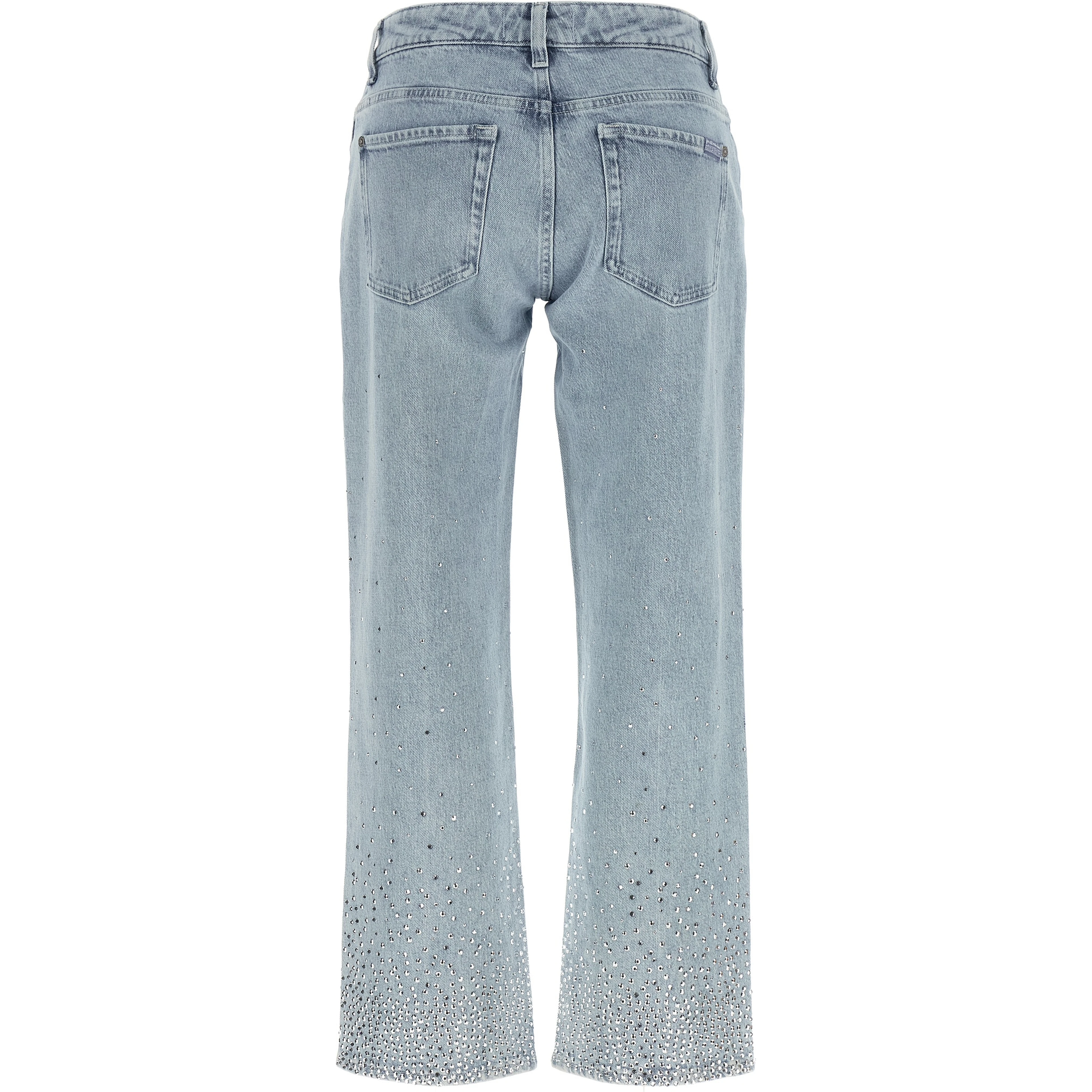 Blue Cotton Straight-Leg Jeans