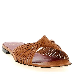 Brown Goatskin Slides