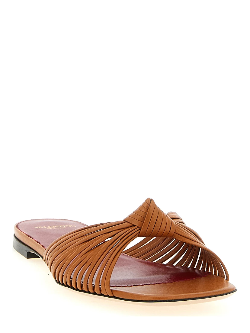 Brown Goatskin Slides