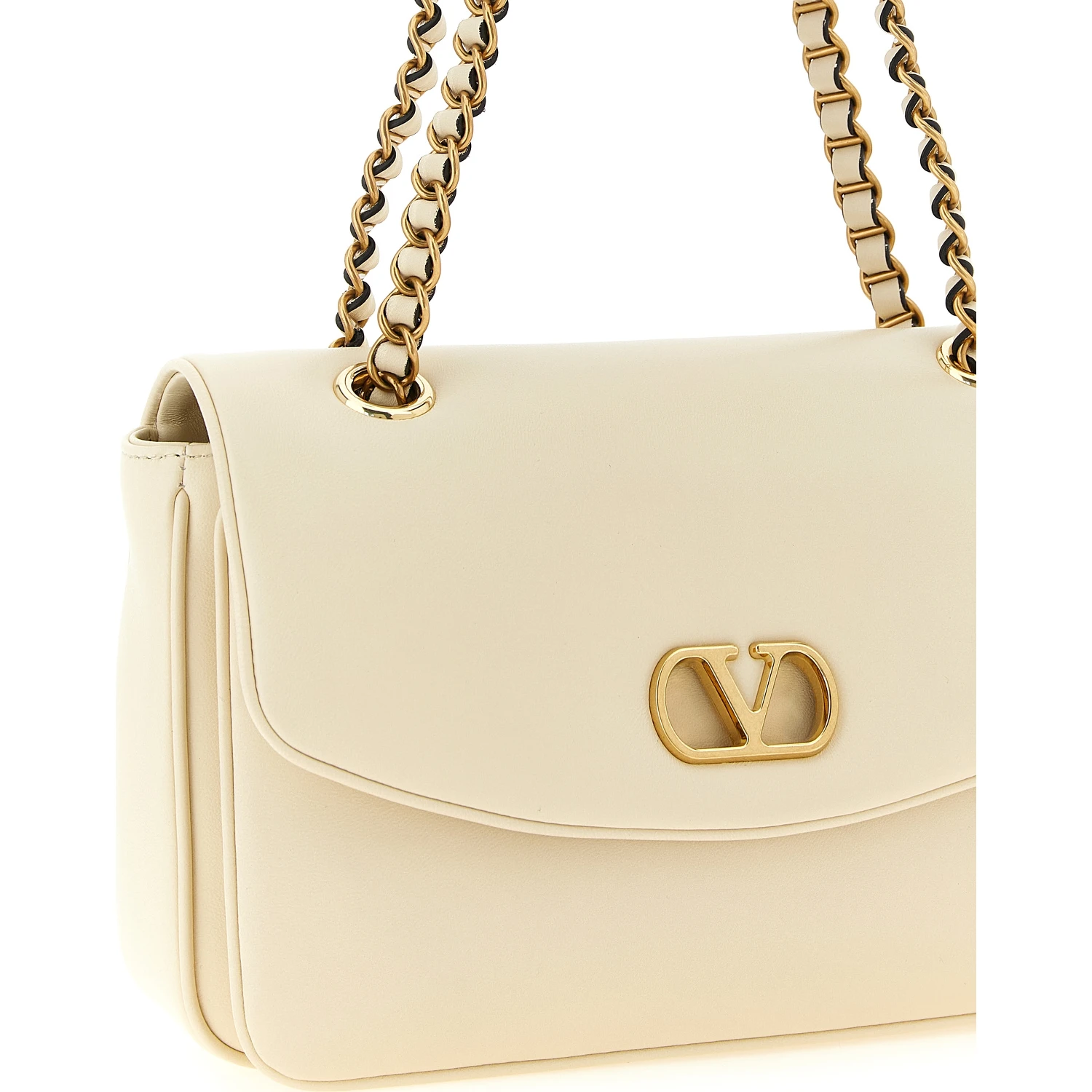 White Lamb Leather Shoulder Bag