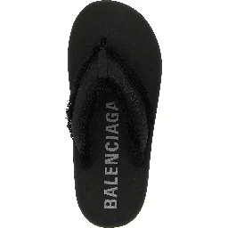 Black Viscose Slides