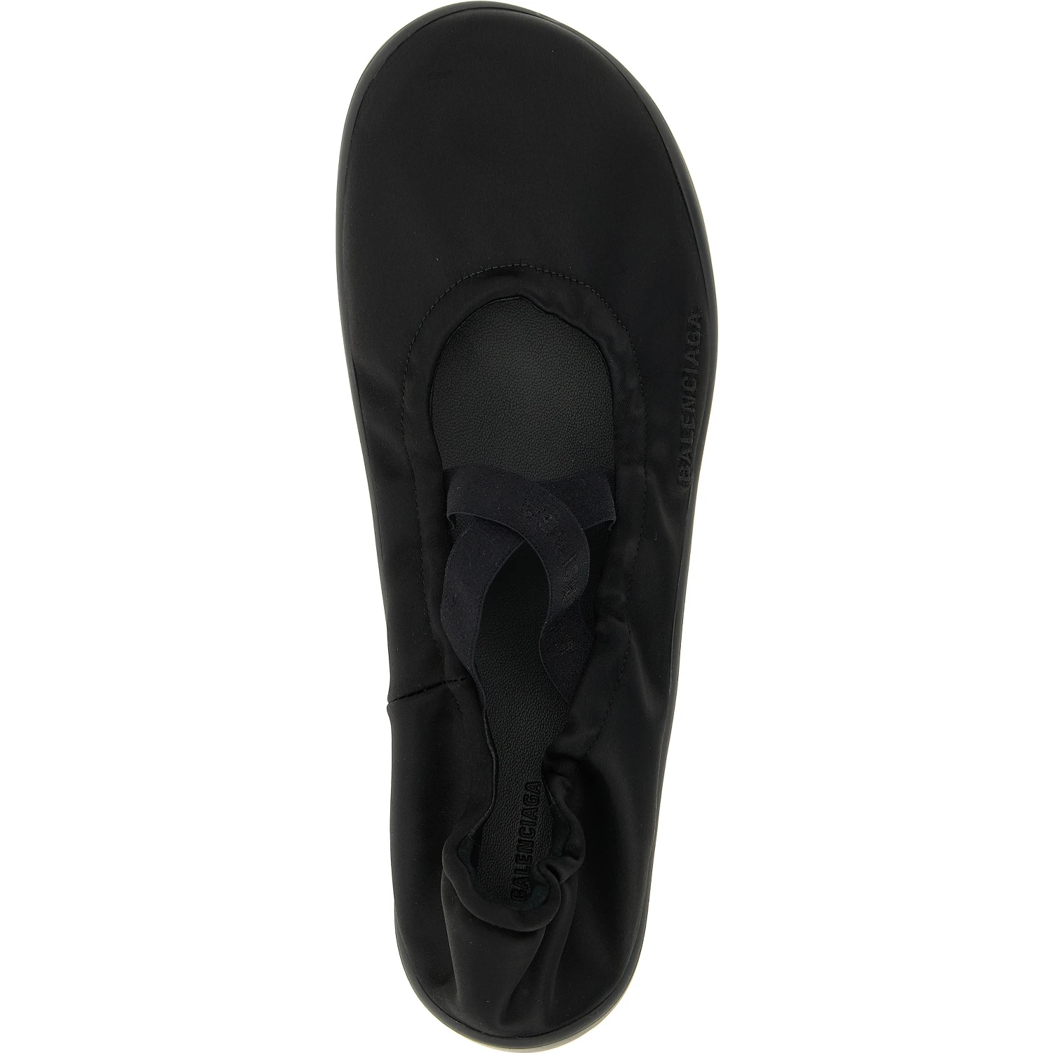 Black Polyester Ballet Flats