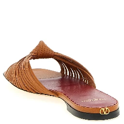 Brown Goatskin Slides