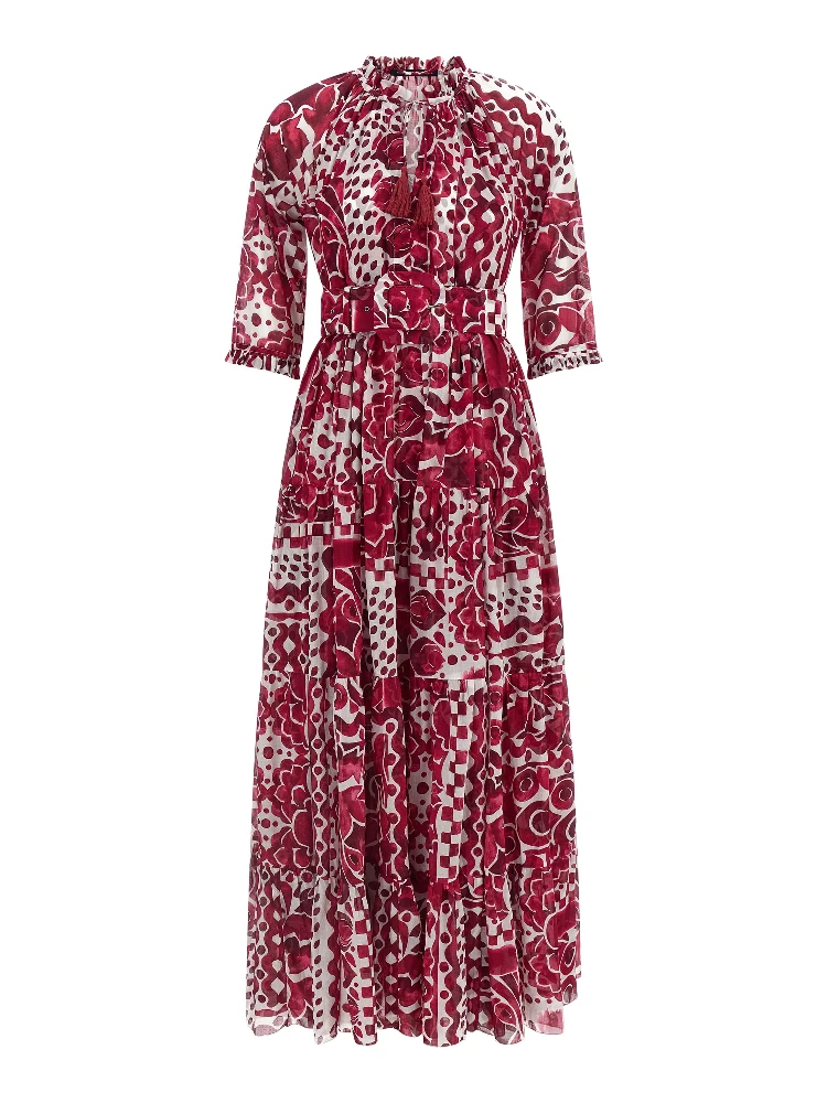 Fuchsia Cotton Long Dress