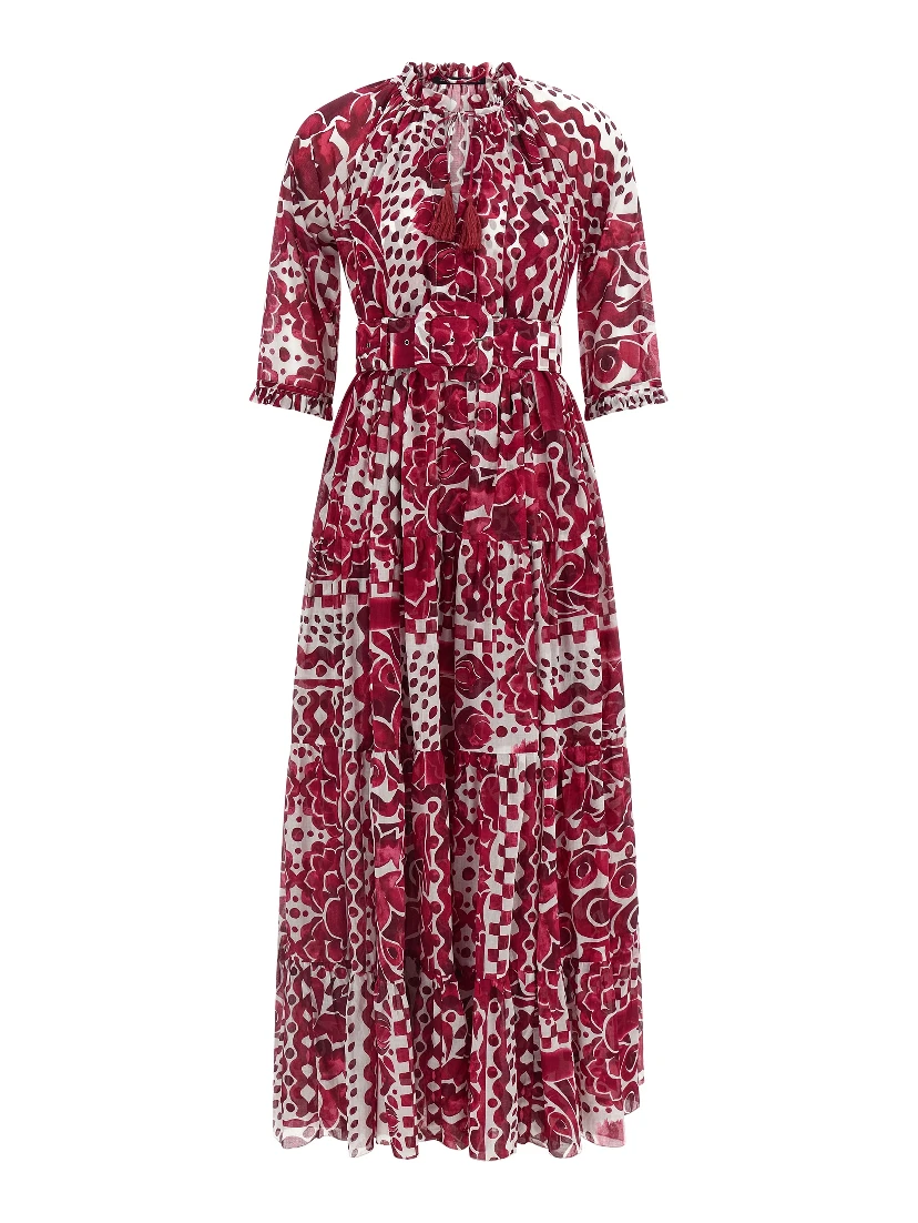Fuchsia Cotton Long Dress