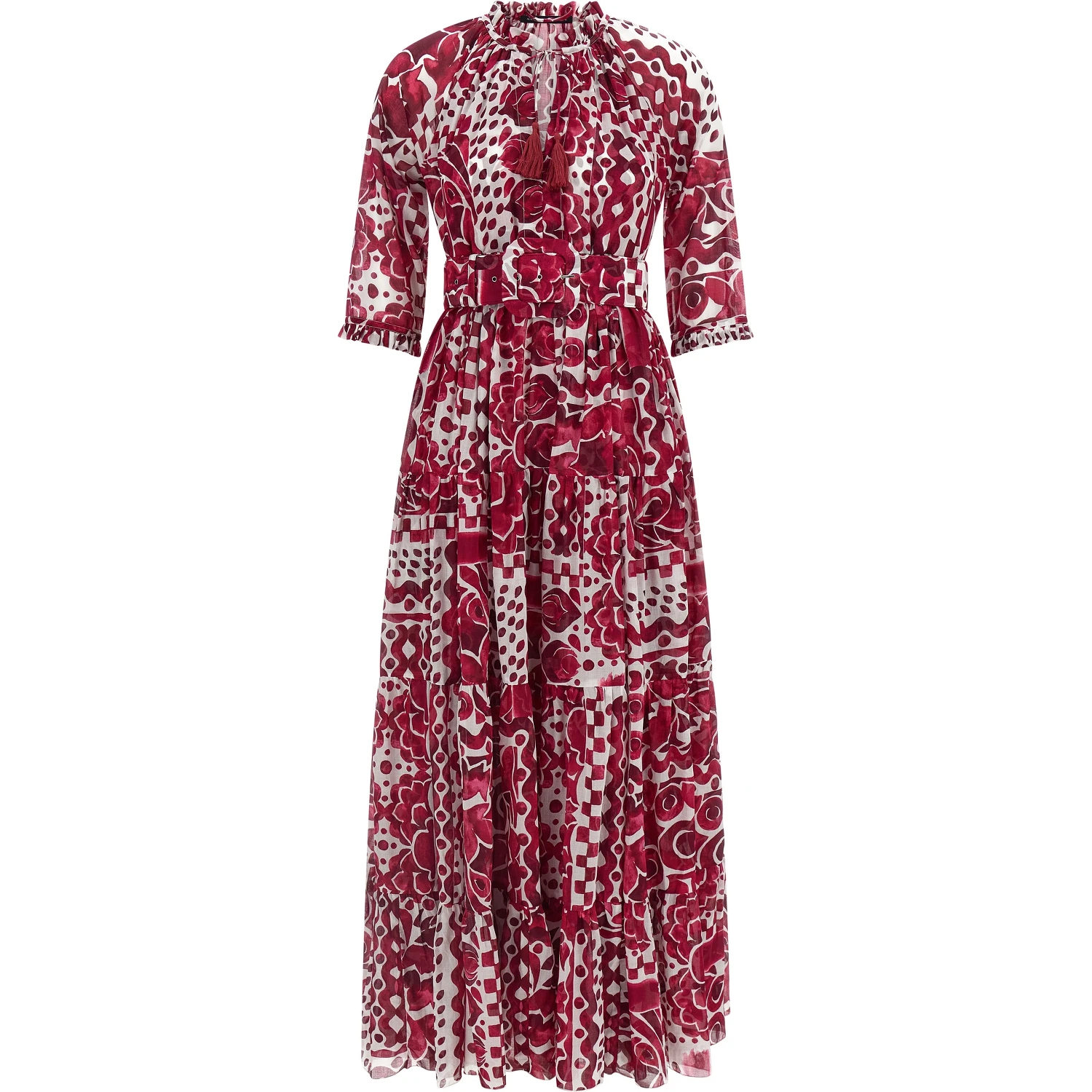 Fuchsia Cotton Long Dress