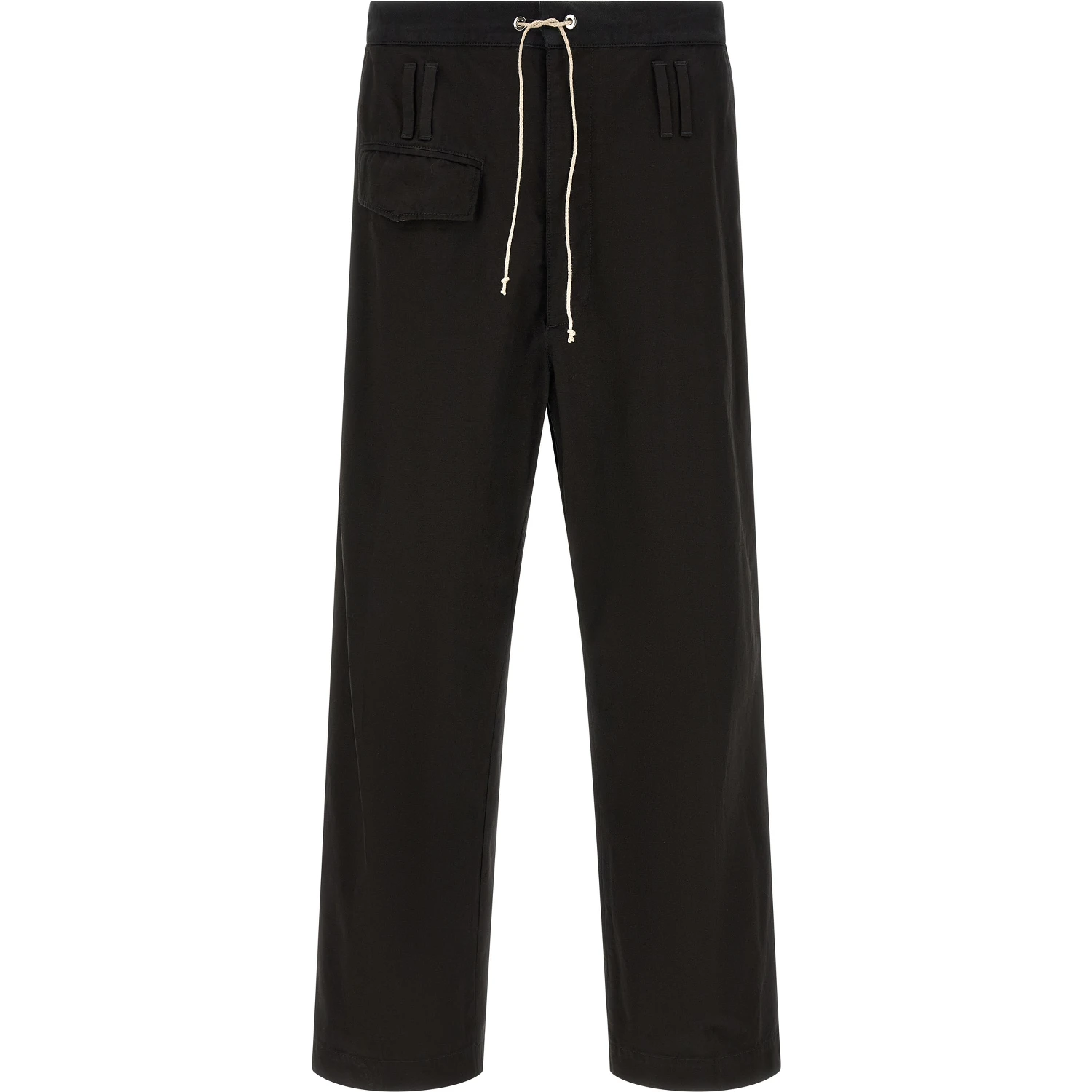 Black Cotton Casual Pants
