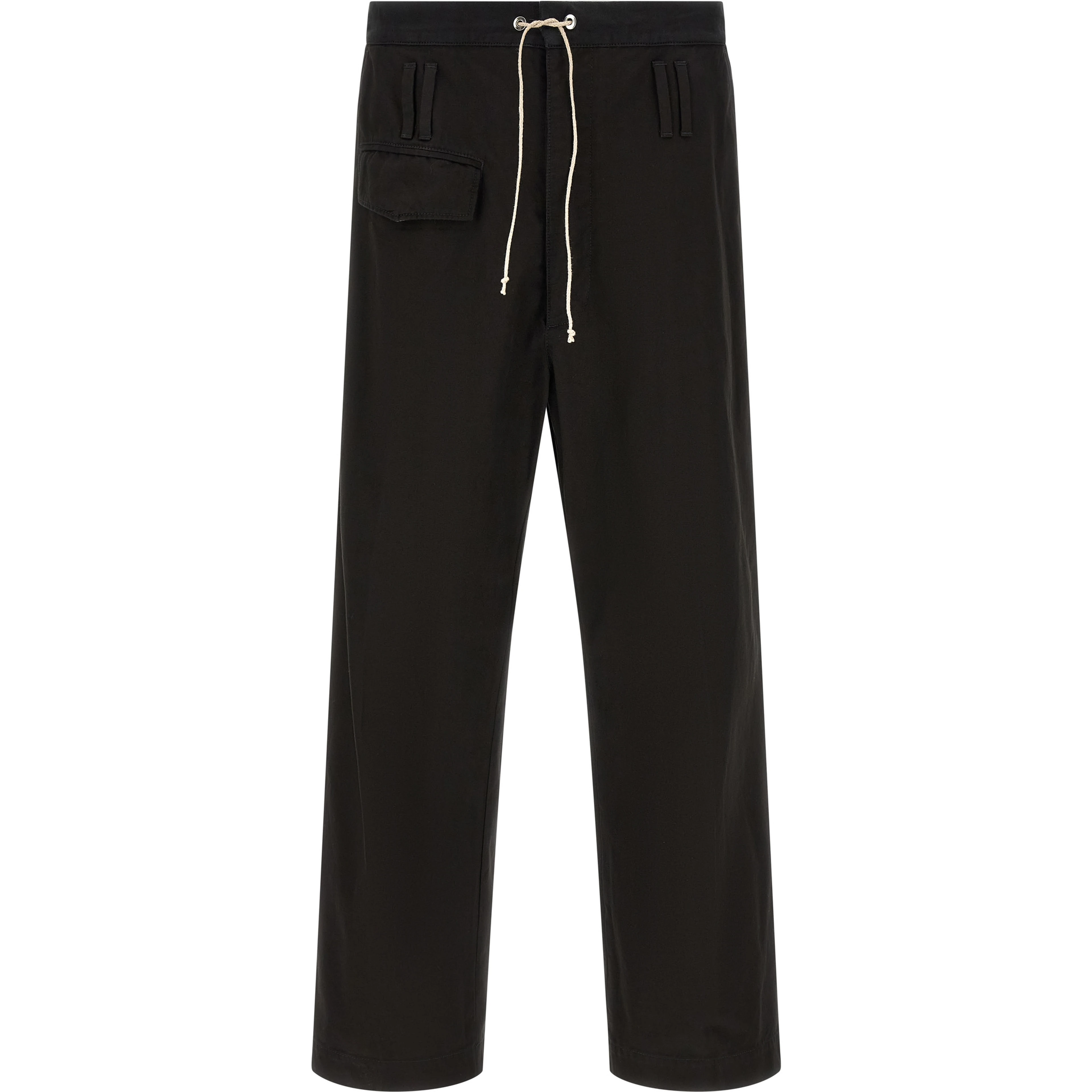 Black Cotton Casual Pants