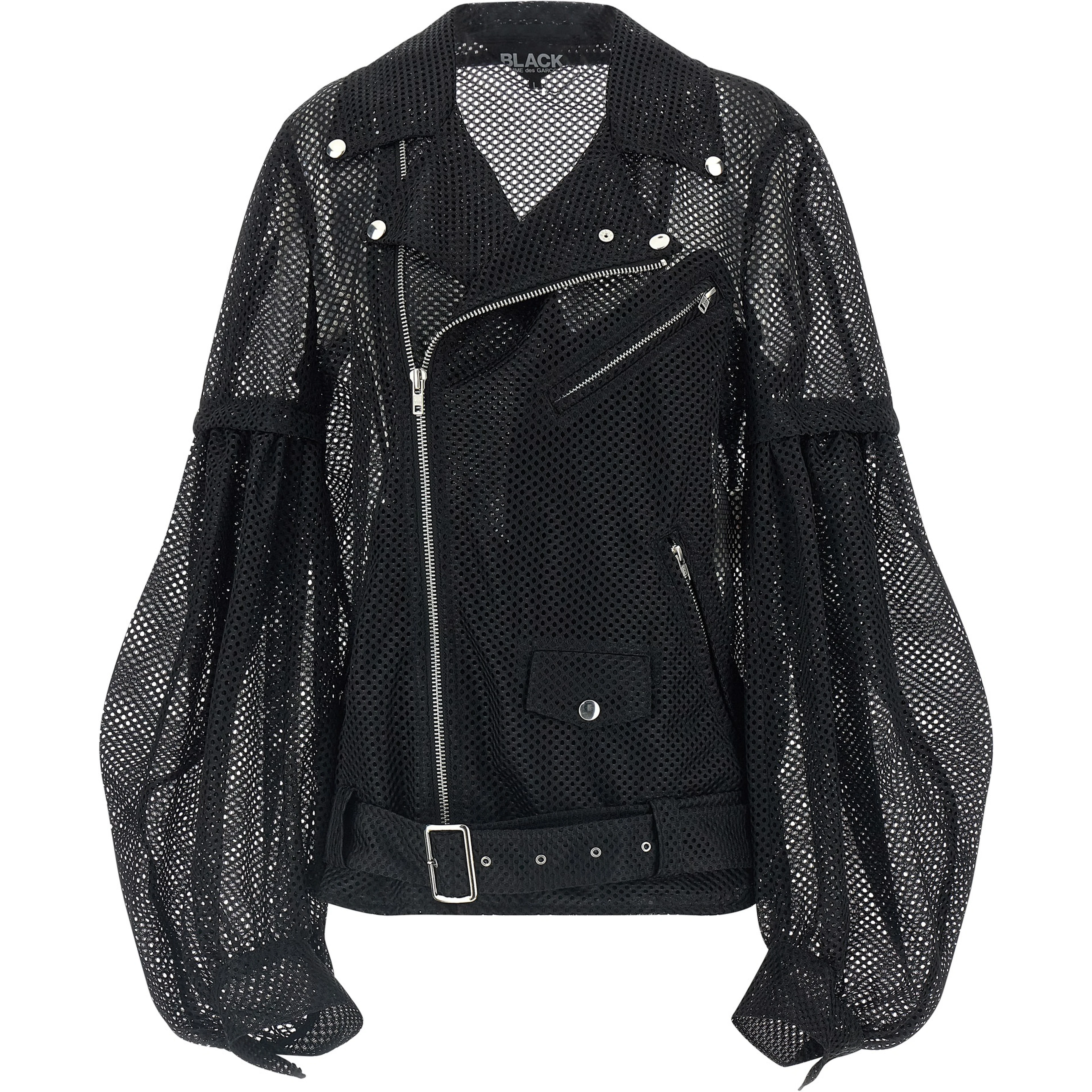 Black Polyester Biker Jacket