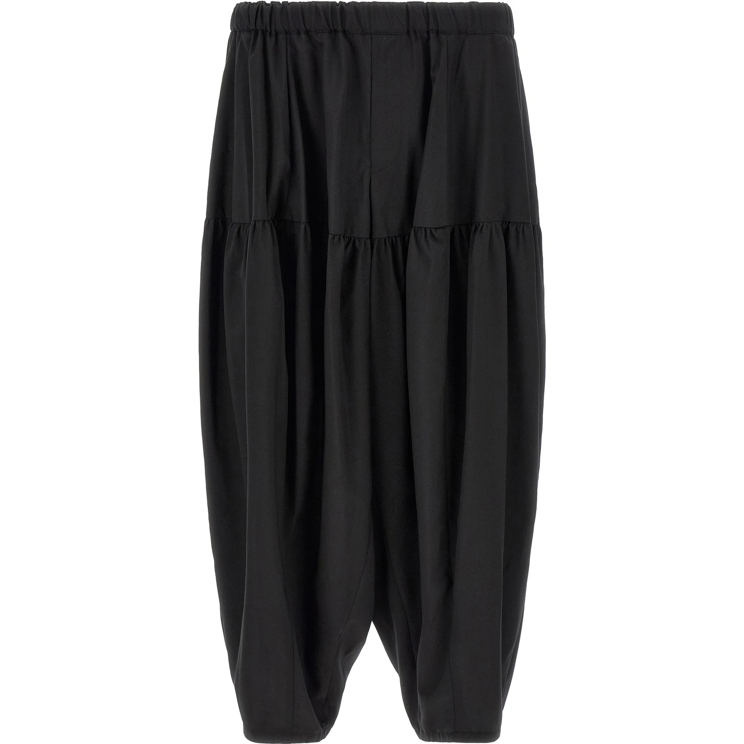 Black Polyester Casual Pants
