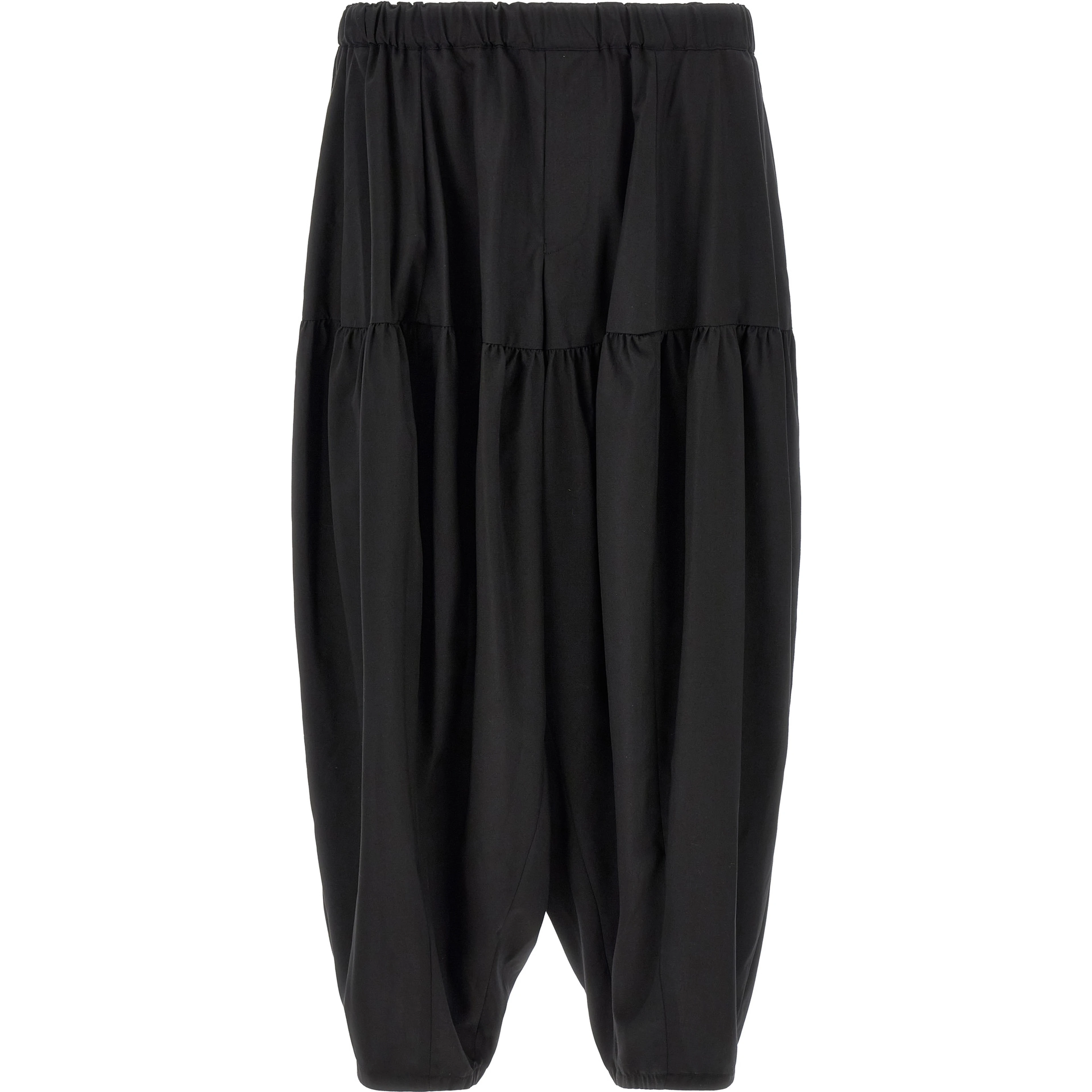 Black Polyester Casual Pants