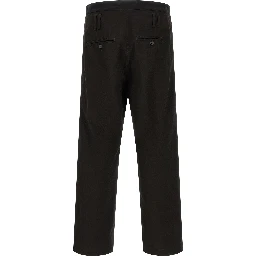 Black Cotton Casual Pants