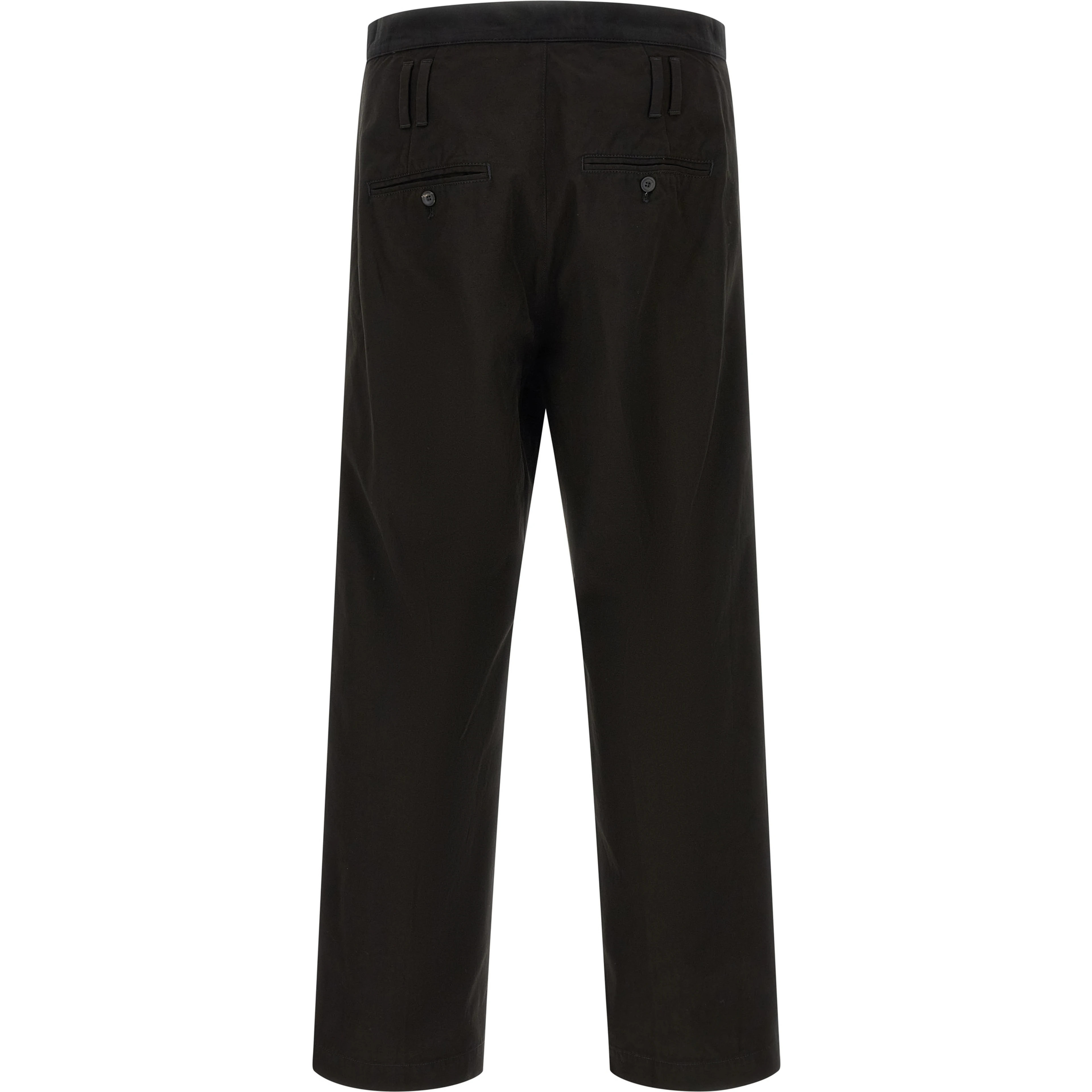 Black Cotton Casual Pants