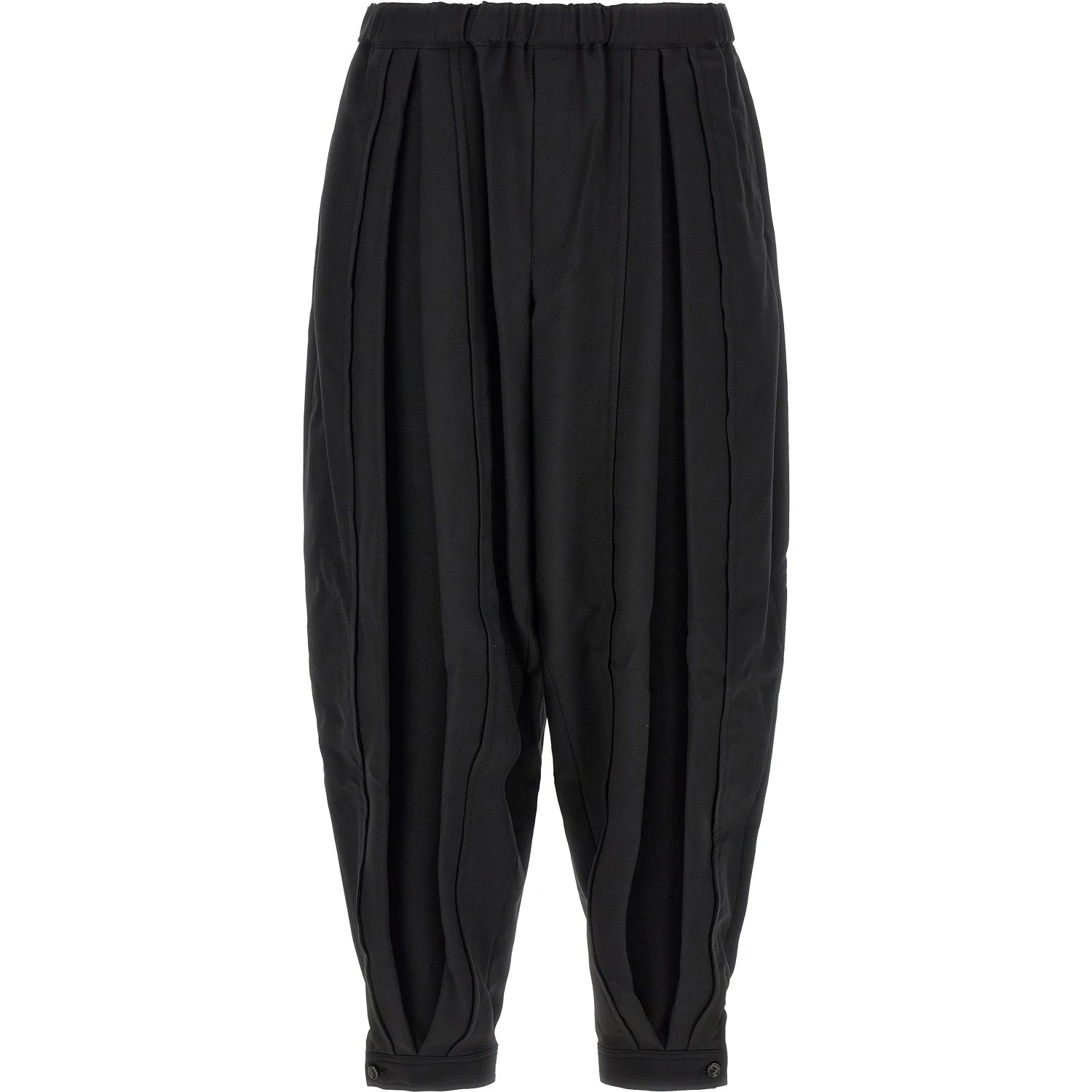 Black Polyester Casual Pants