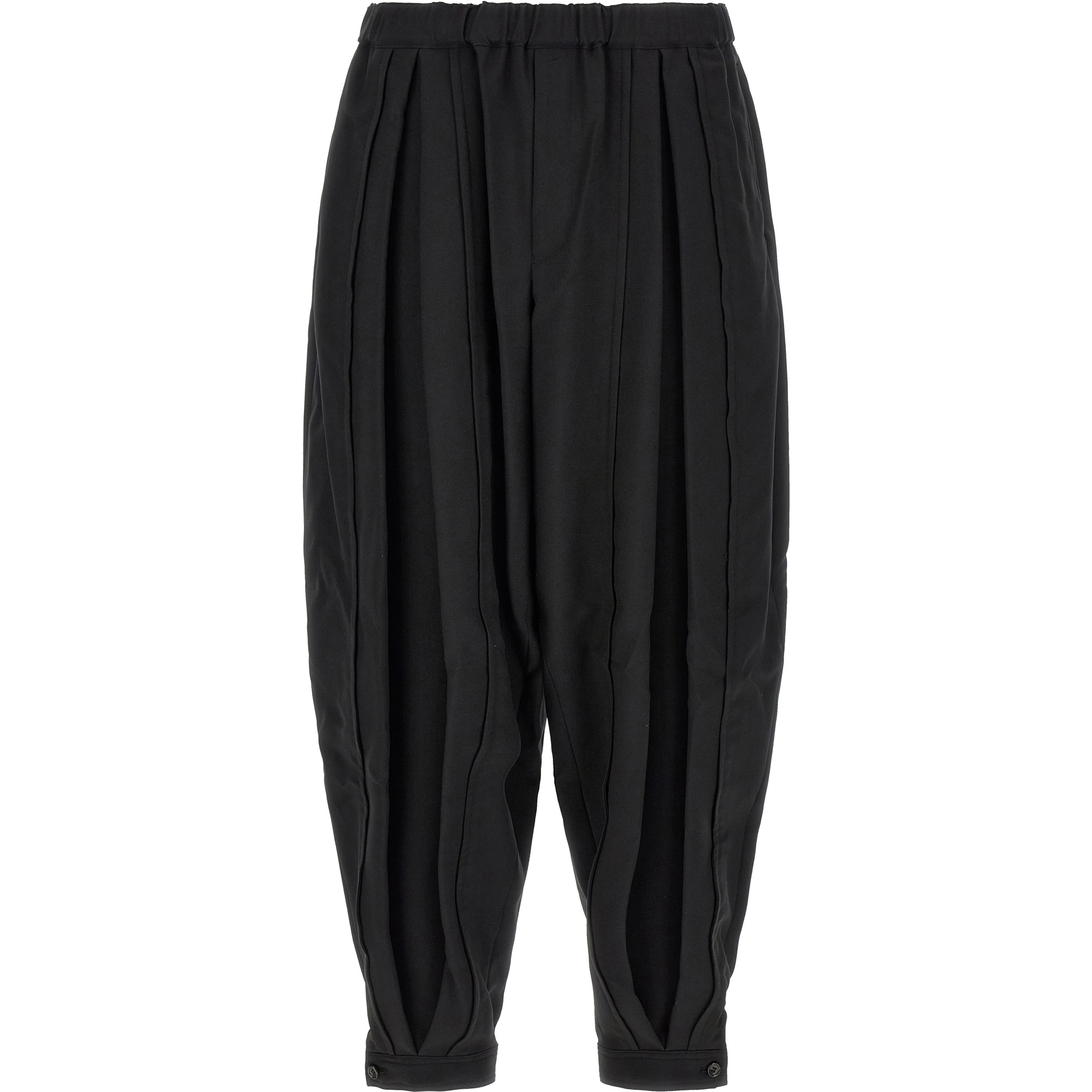 Black Polyester Casual Pants