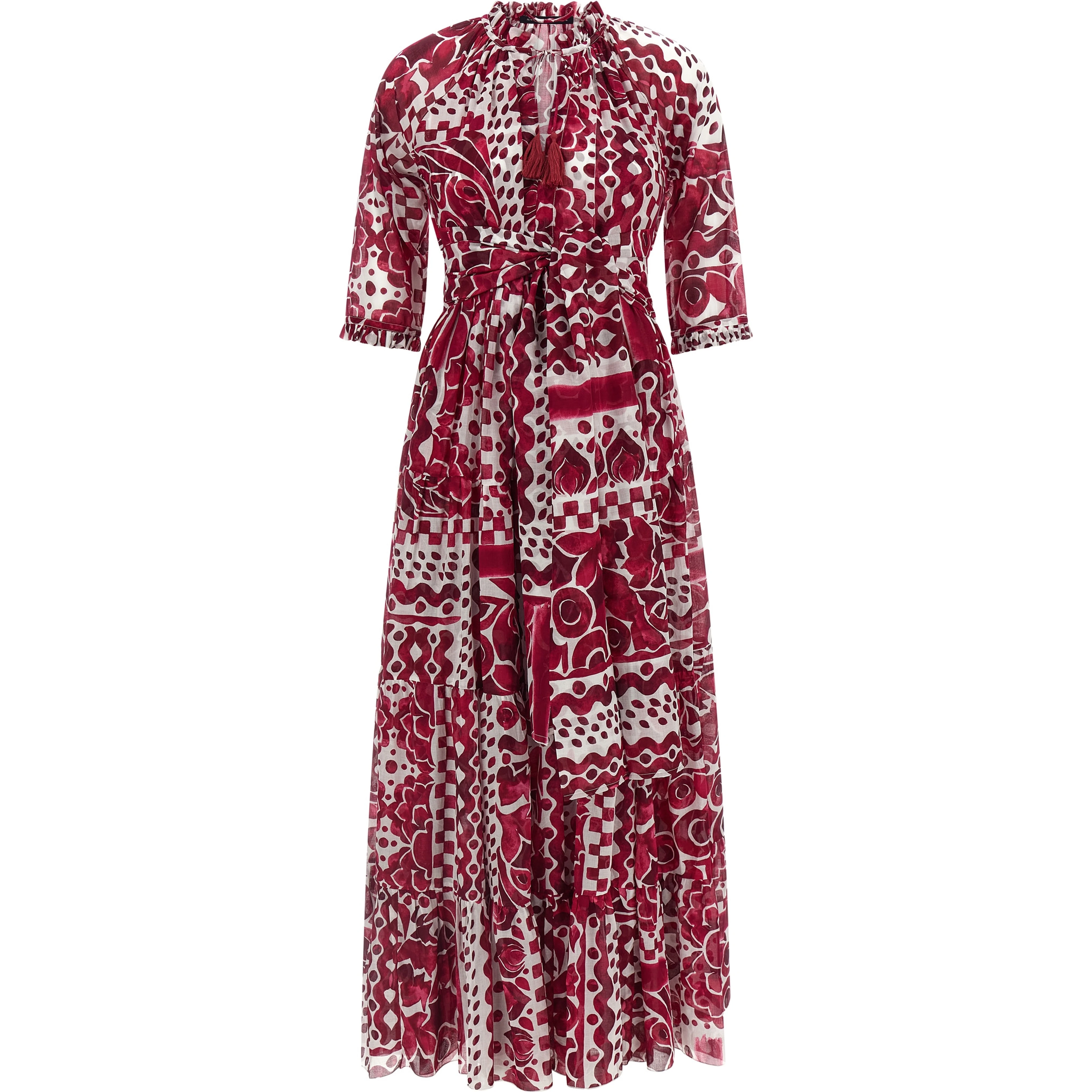 Fuchsia Cotton Long Dress
